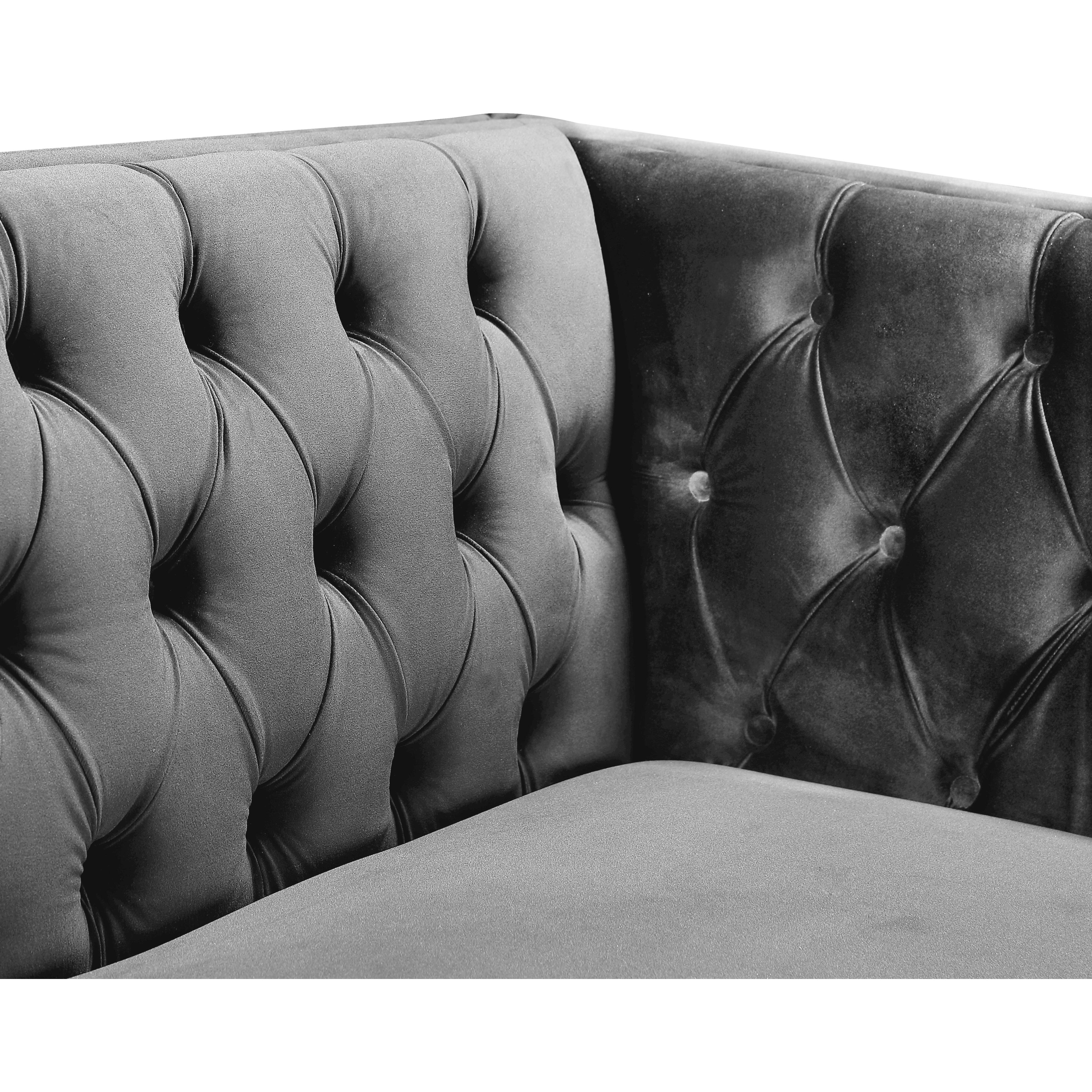Meridian Michelle Grey Velvet Chair