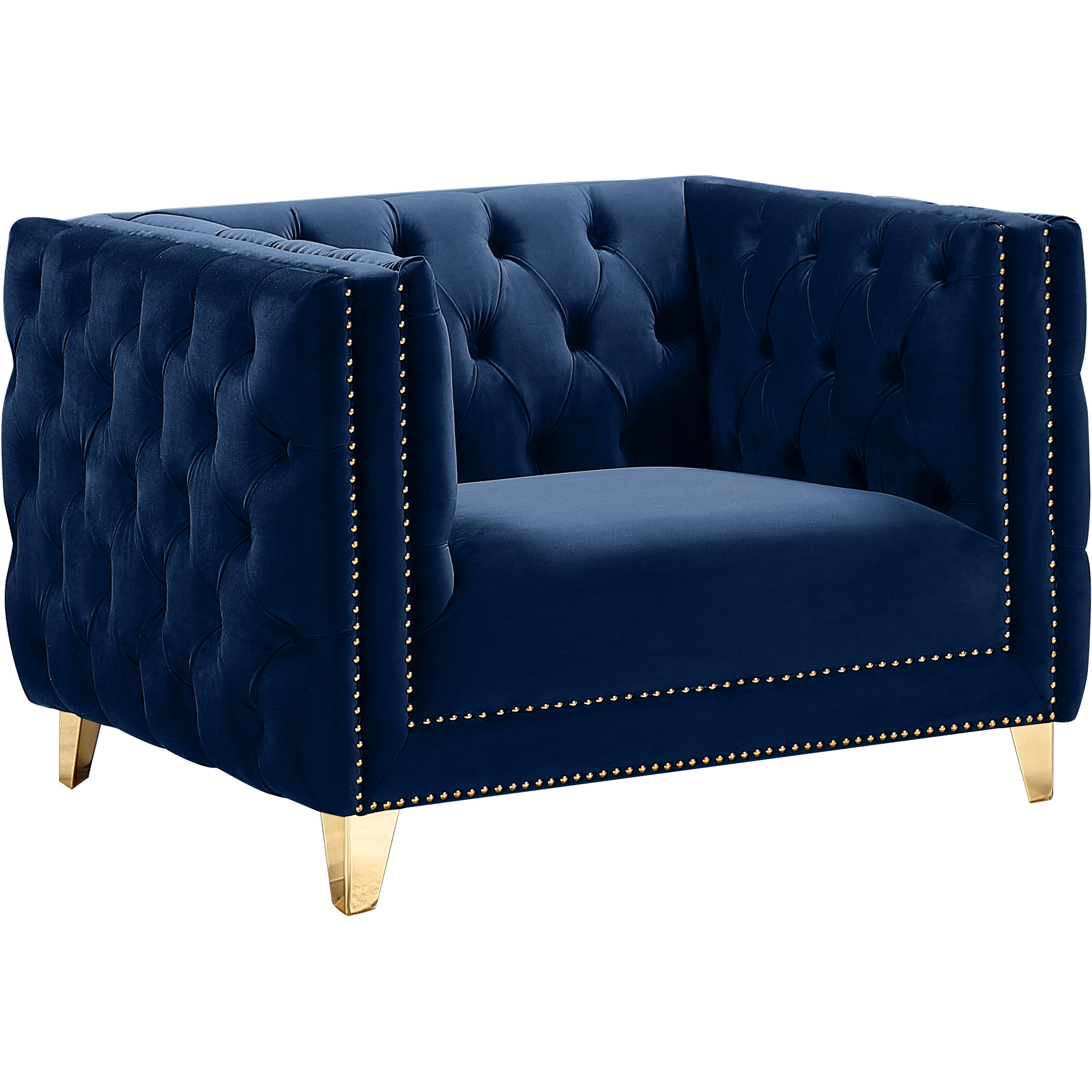 Meridian Michelle Navy Velvet Chair