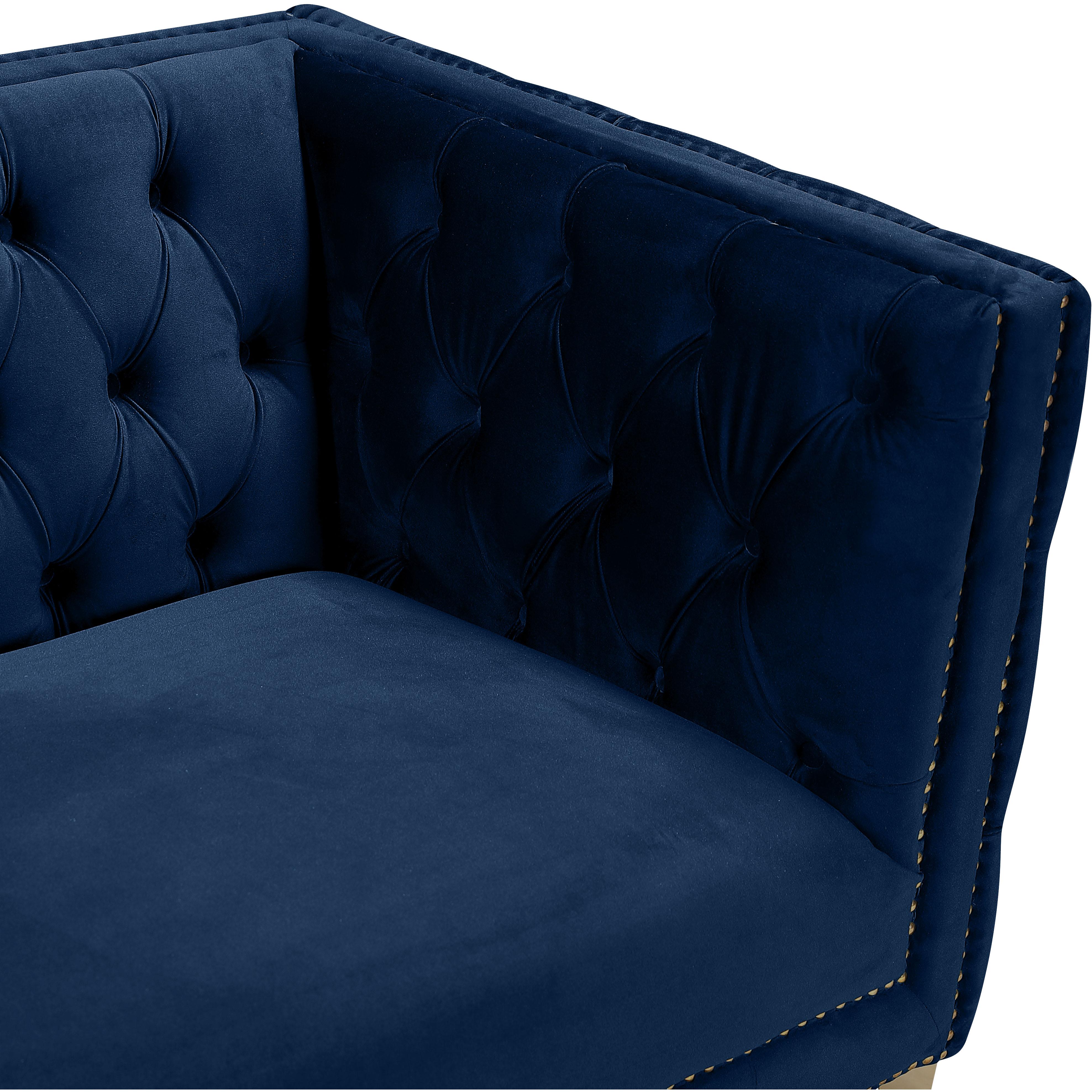 Meridian Michelle Navy Velvet Chair