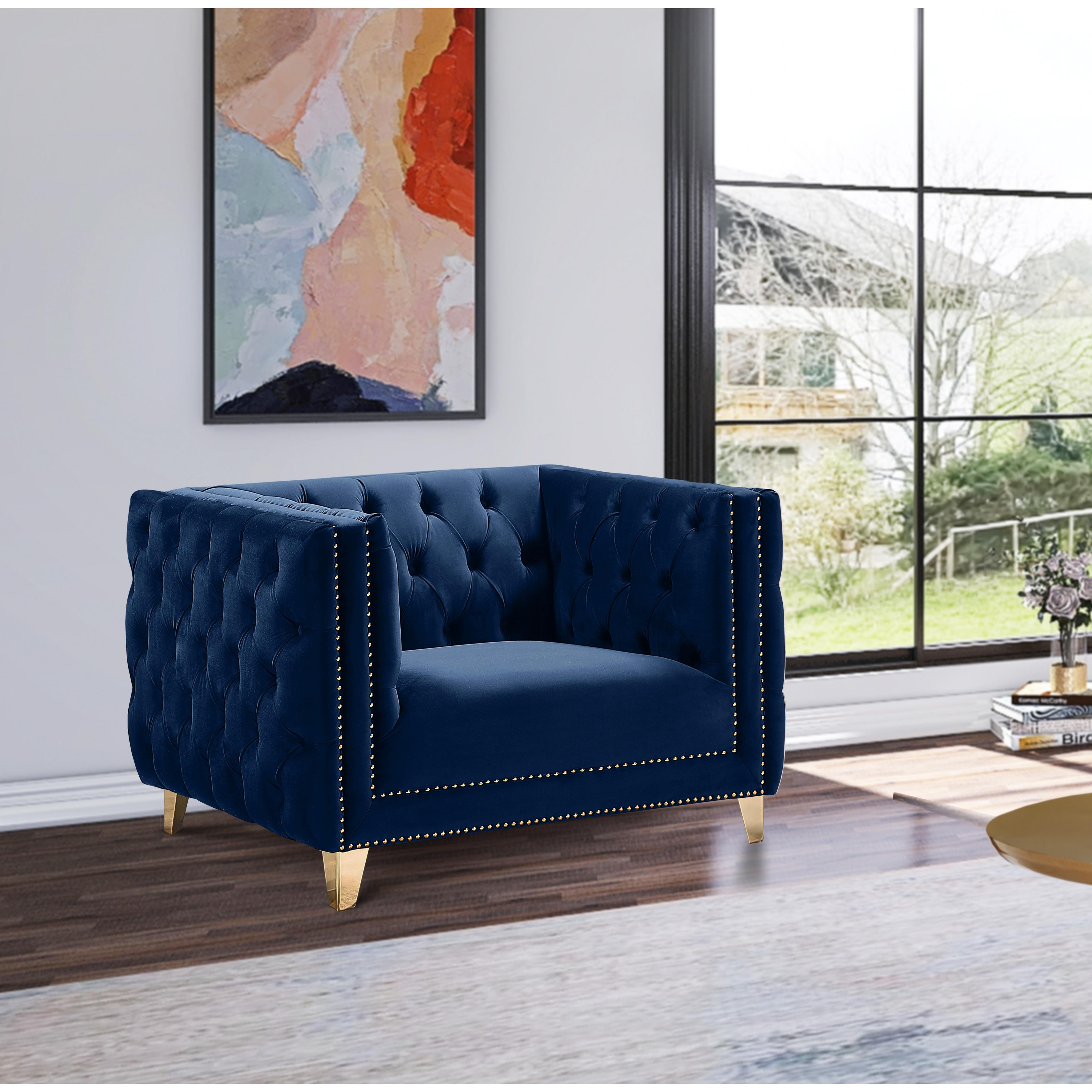 Meridian Michelle Navy Velvet Chair
