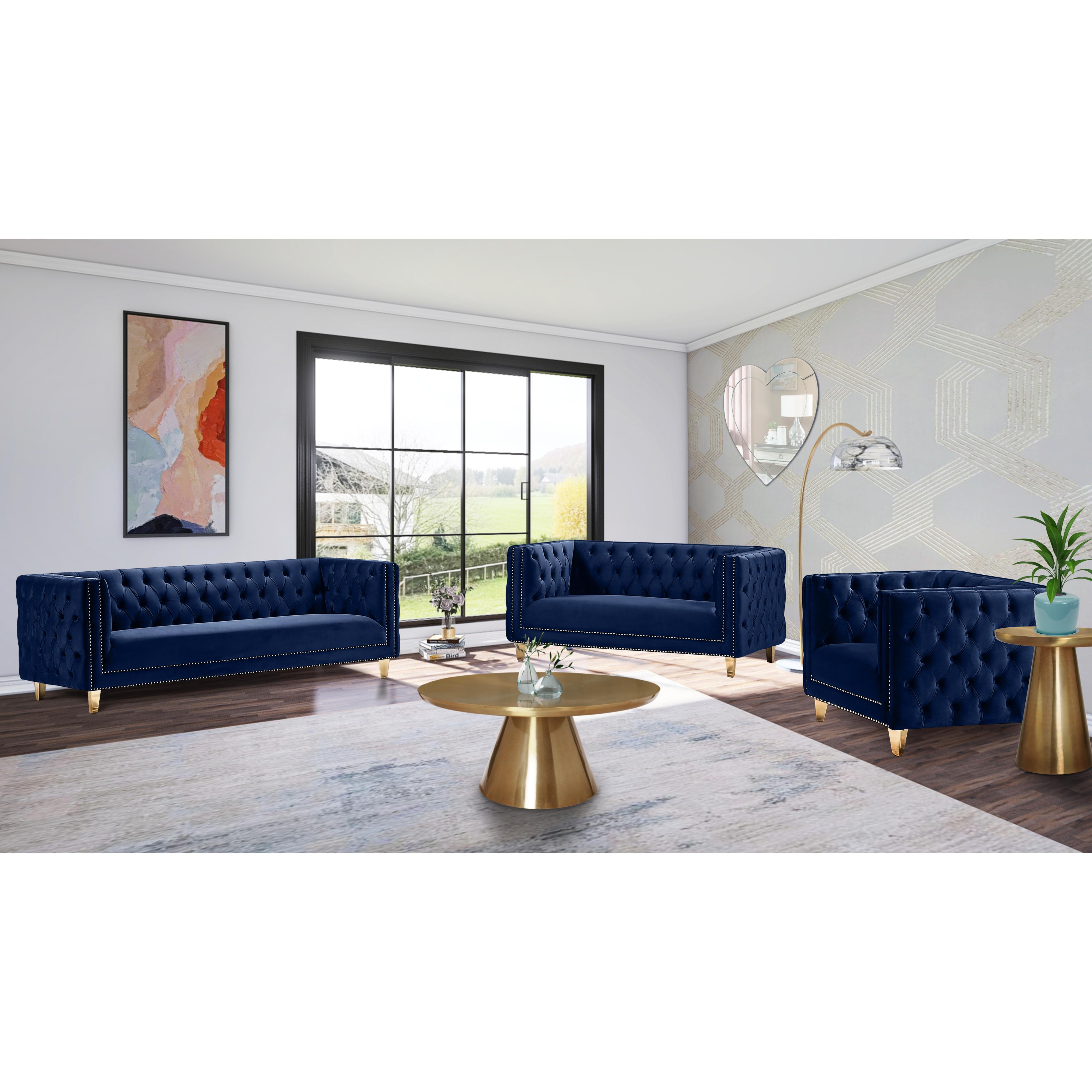 Meridian Michelle Navy Velvet Chair