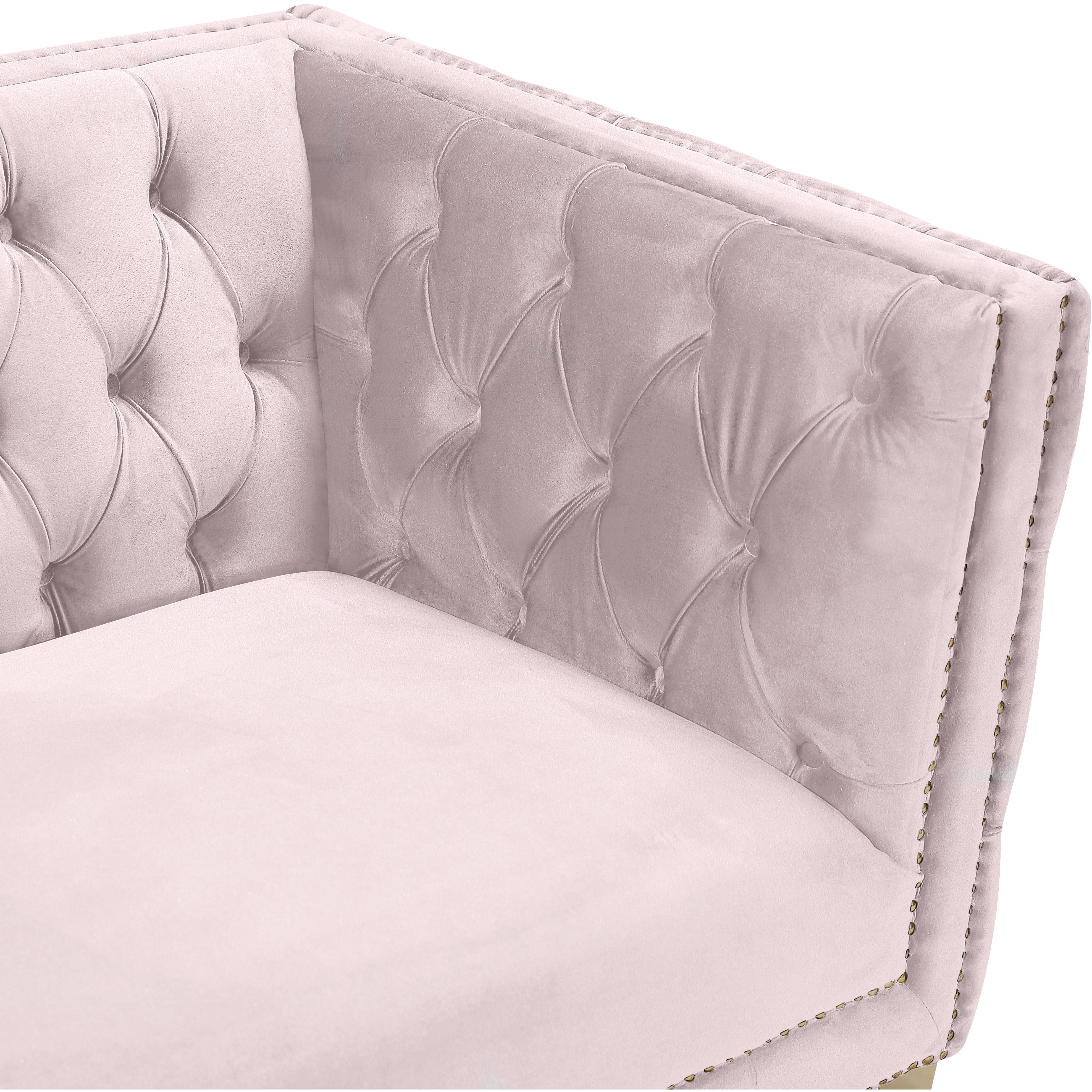 Meridian Michelle Pink Velvet Chair