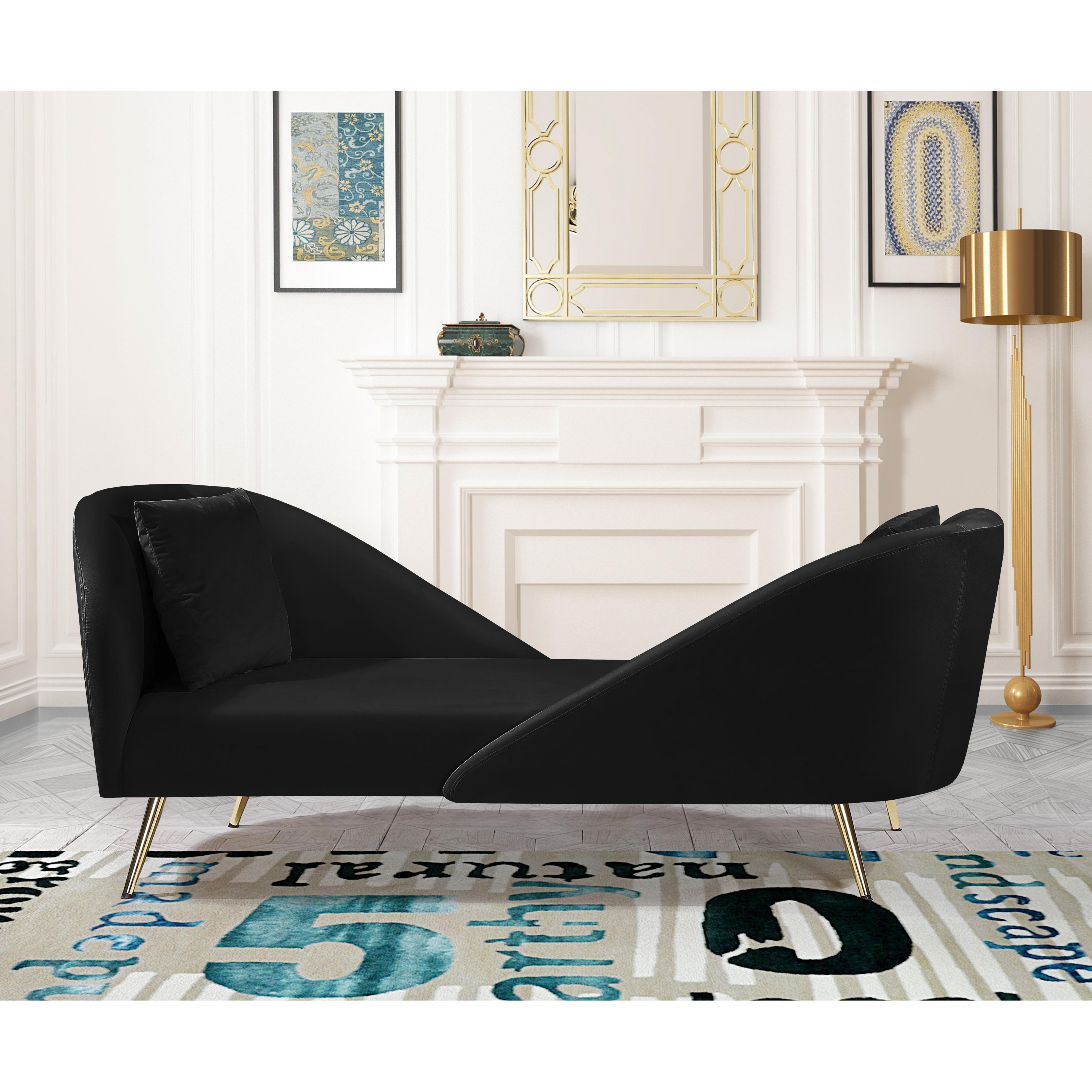 Meridian Nolan Black Velvet Chaise