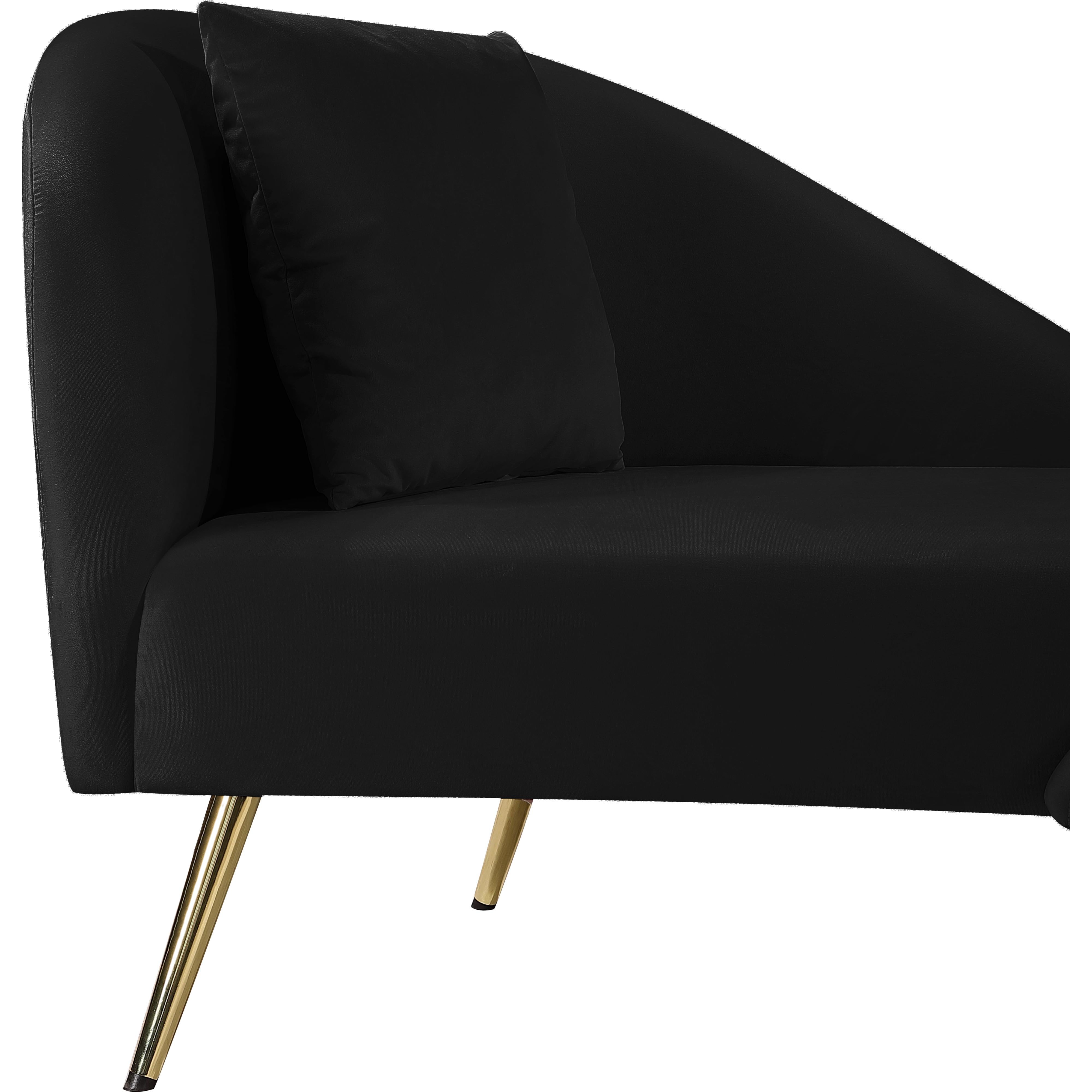 Meridian Nolan Black Velvet Chaise