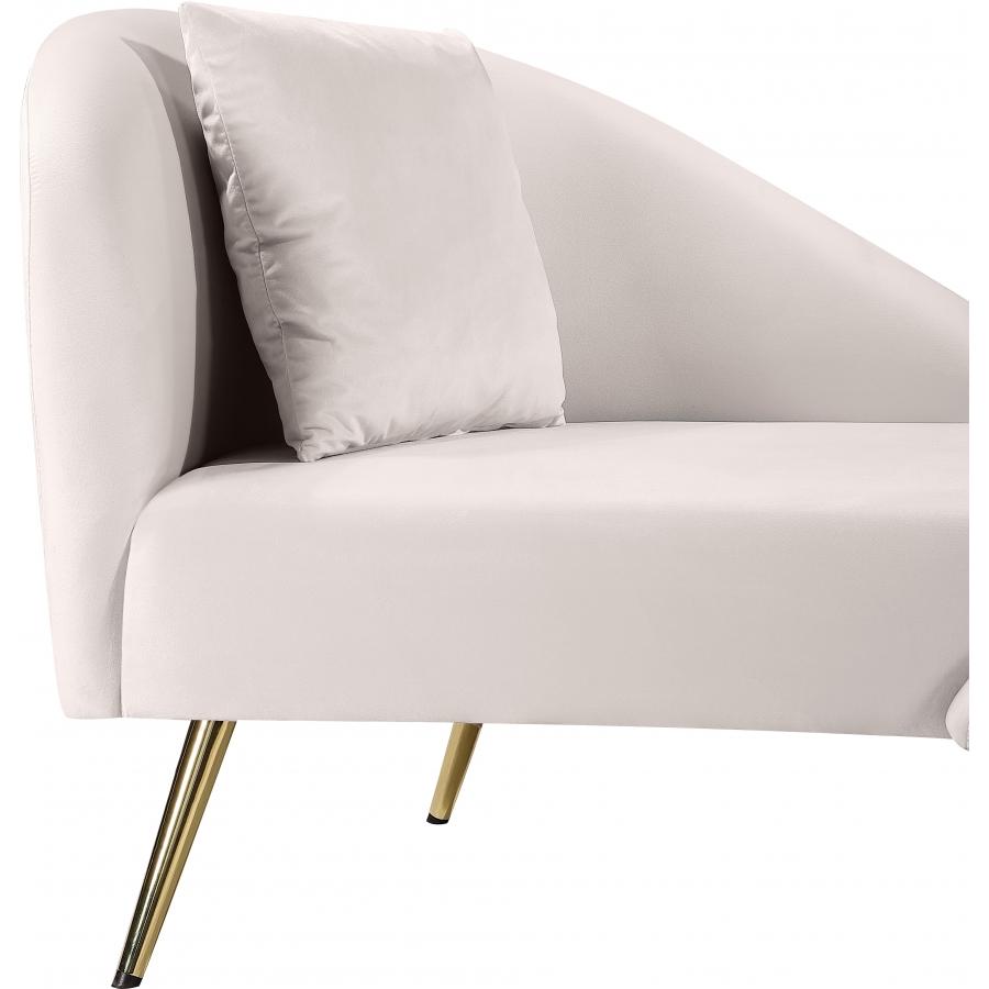 Meridian Nolan Cream Velvet Chaise