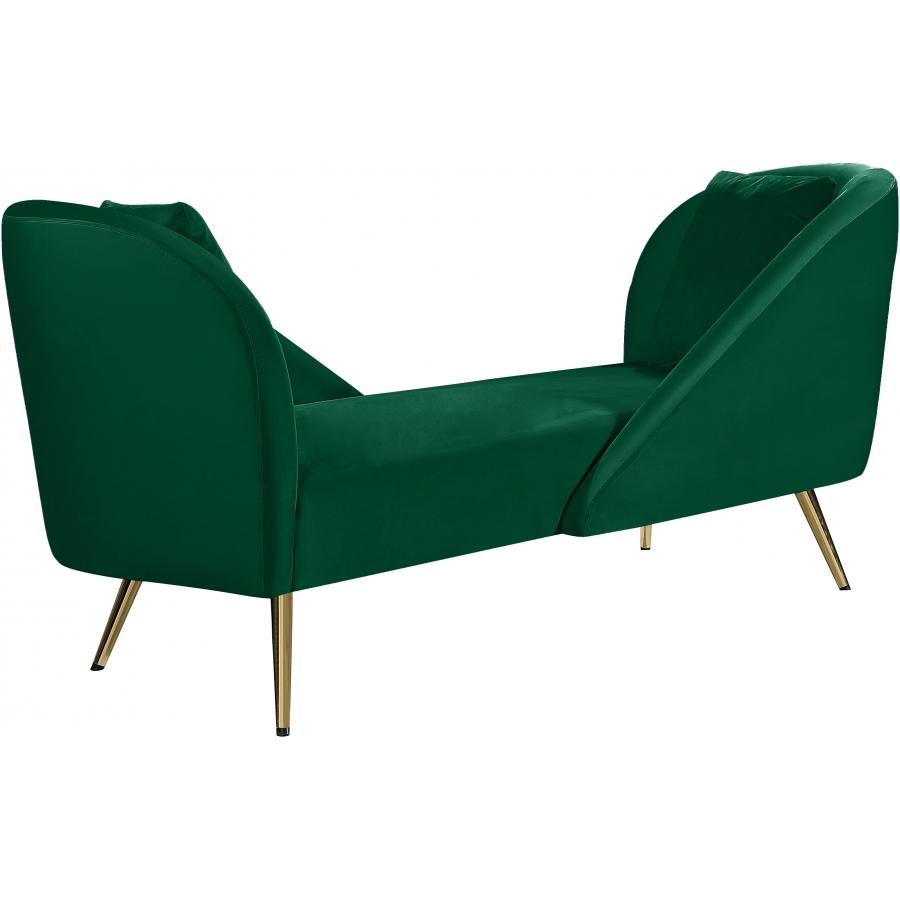 Meridian Nolan Green Velvet Chaise