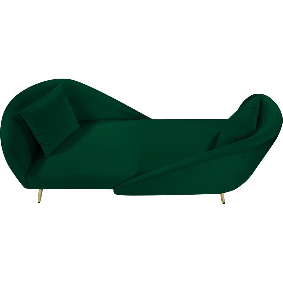 Meridian Nolan Green Velvet Chaise