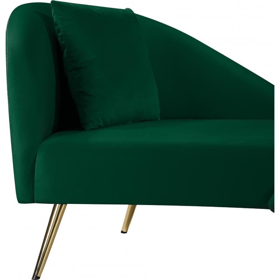 Meridian Nolan Green Velvet Chaise