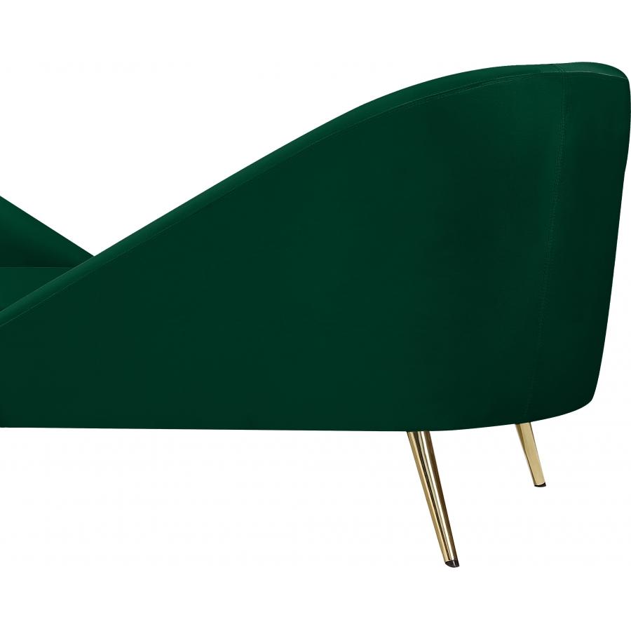 Meridian Nolan Green Velvet Chaise