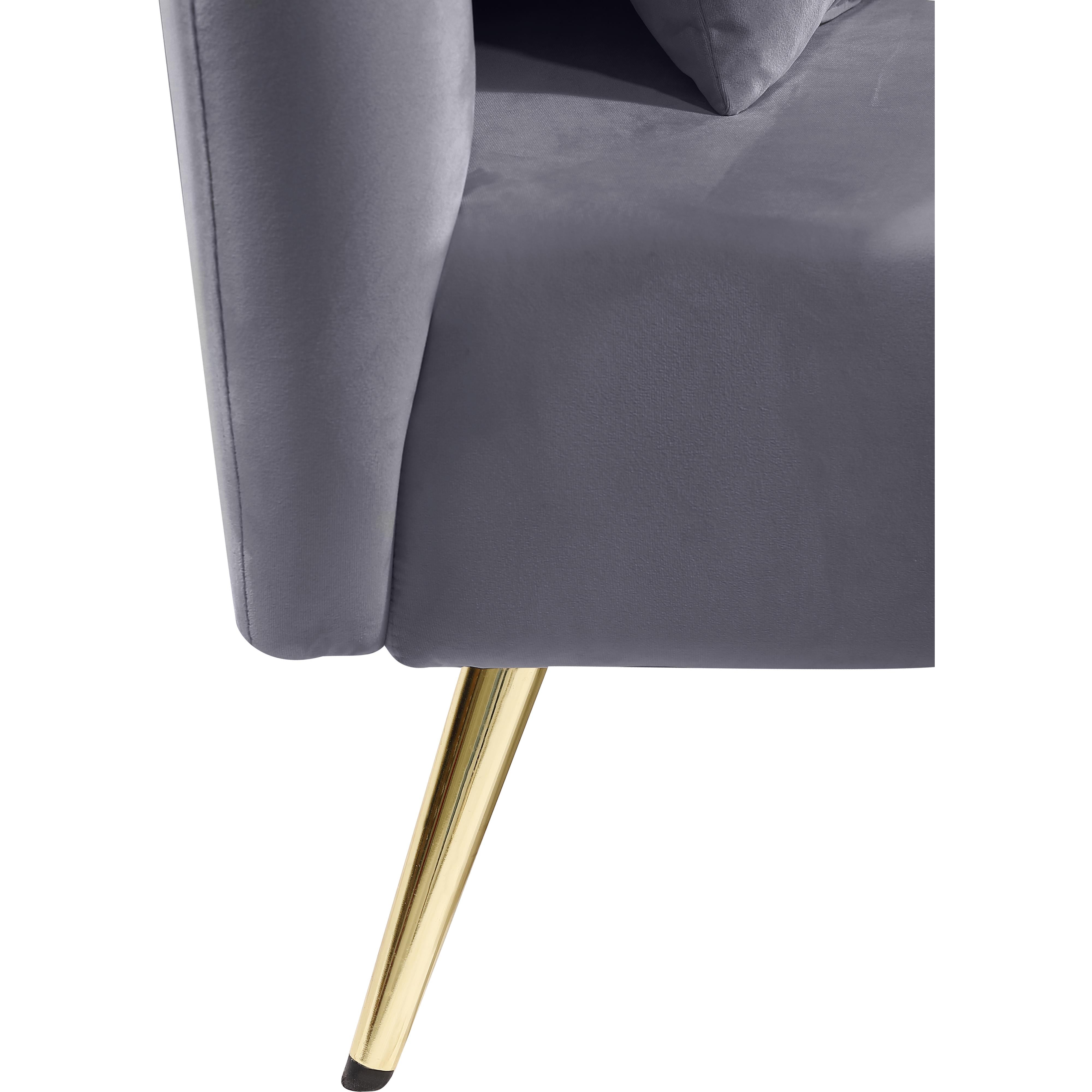 Meridian Nolan Grey Velvet Chaise