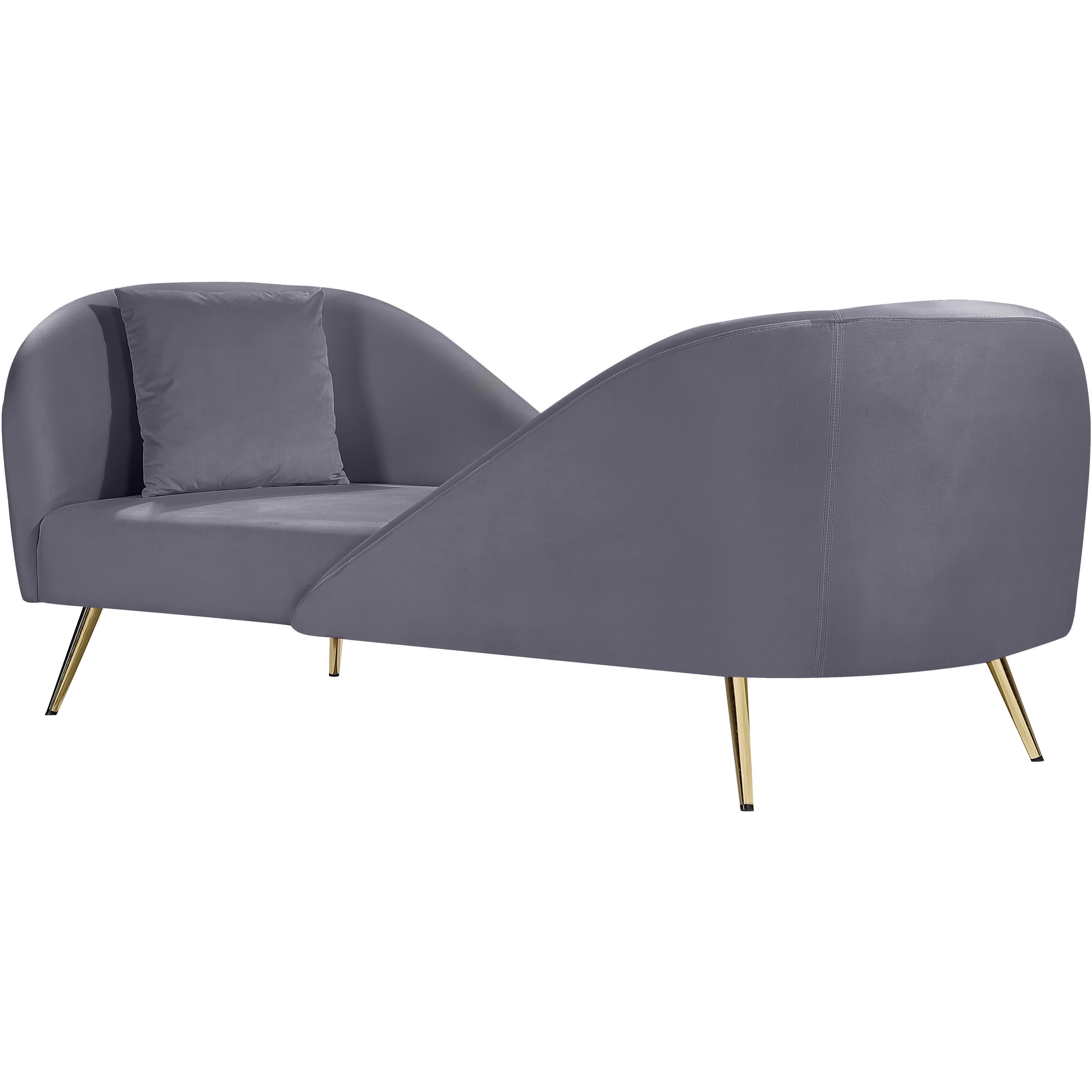 Meridian Nolan Grey Velvet Chaise