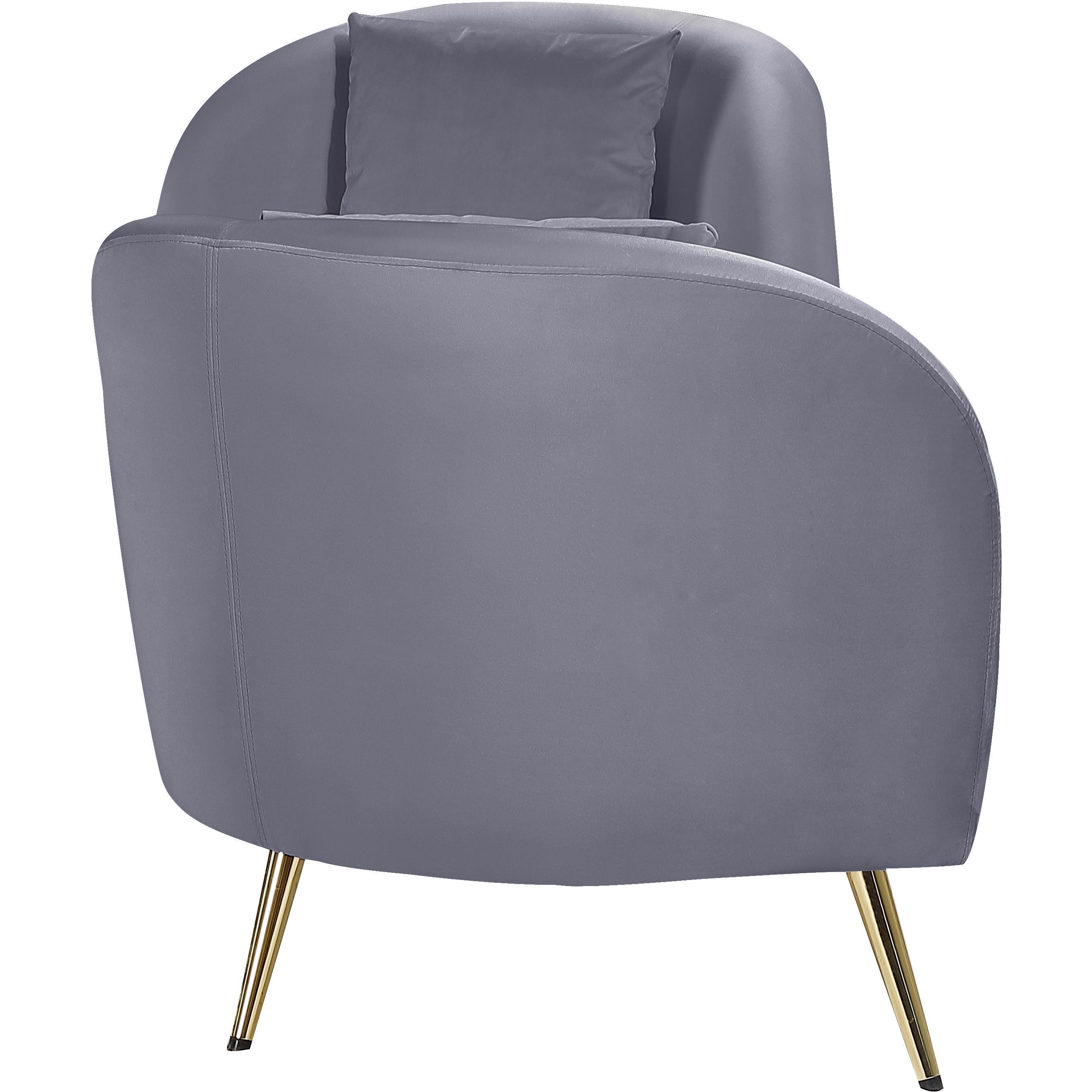 Meridian Nolan Grey Velvet Chaise