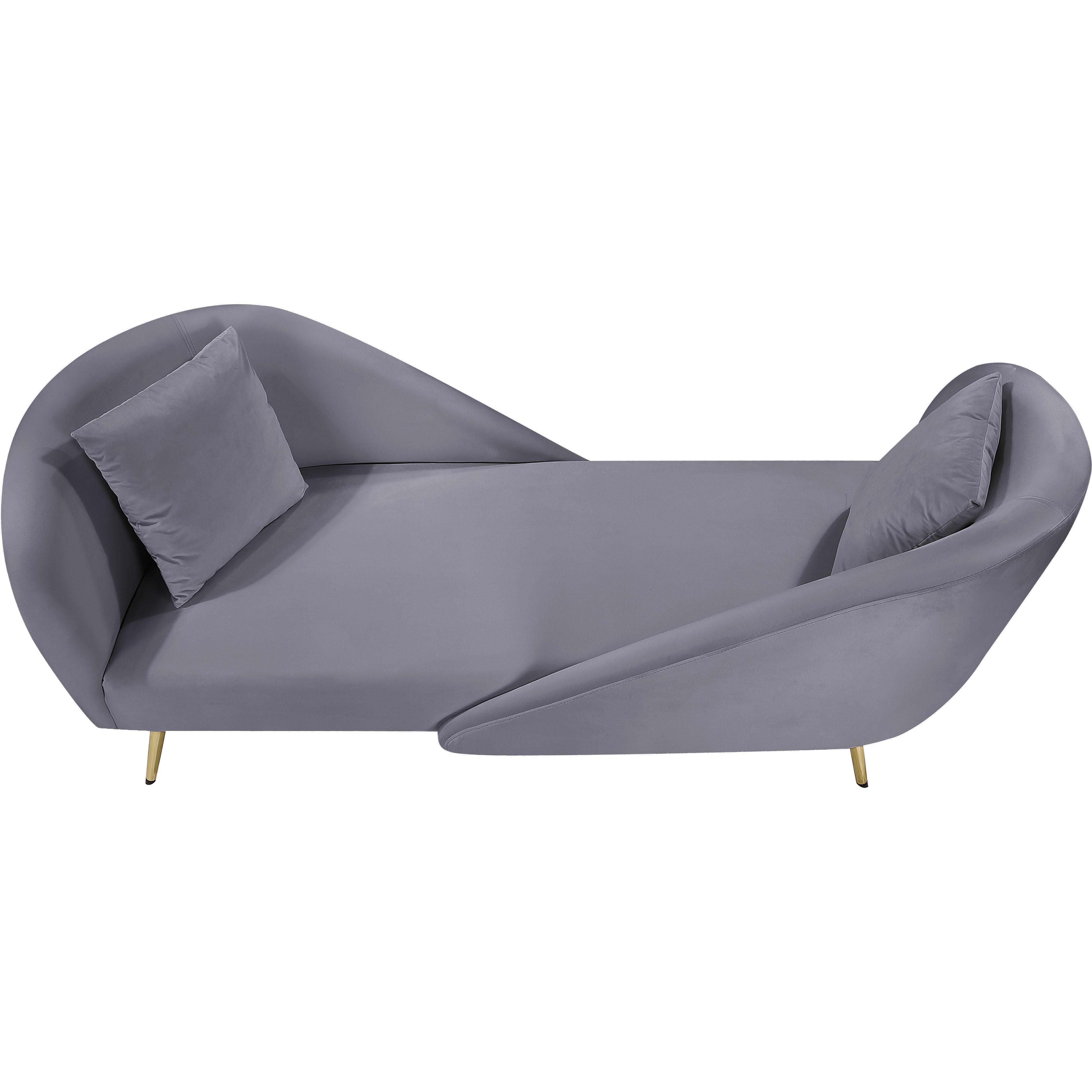 Meridian Nolan Grey Velvet Chaise
