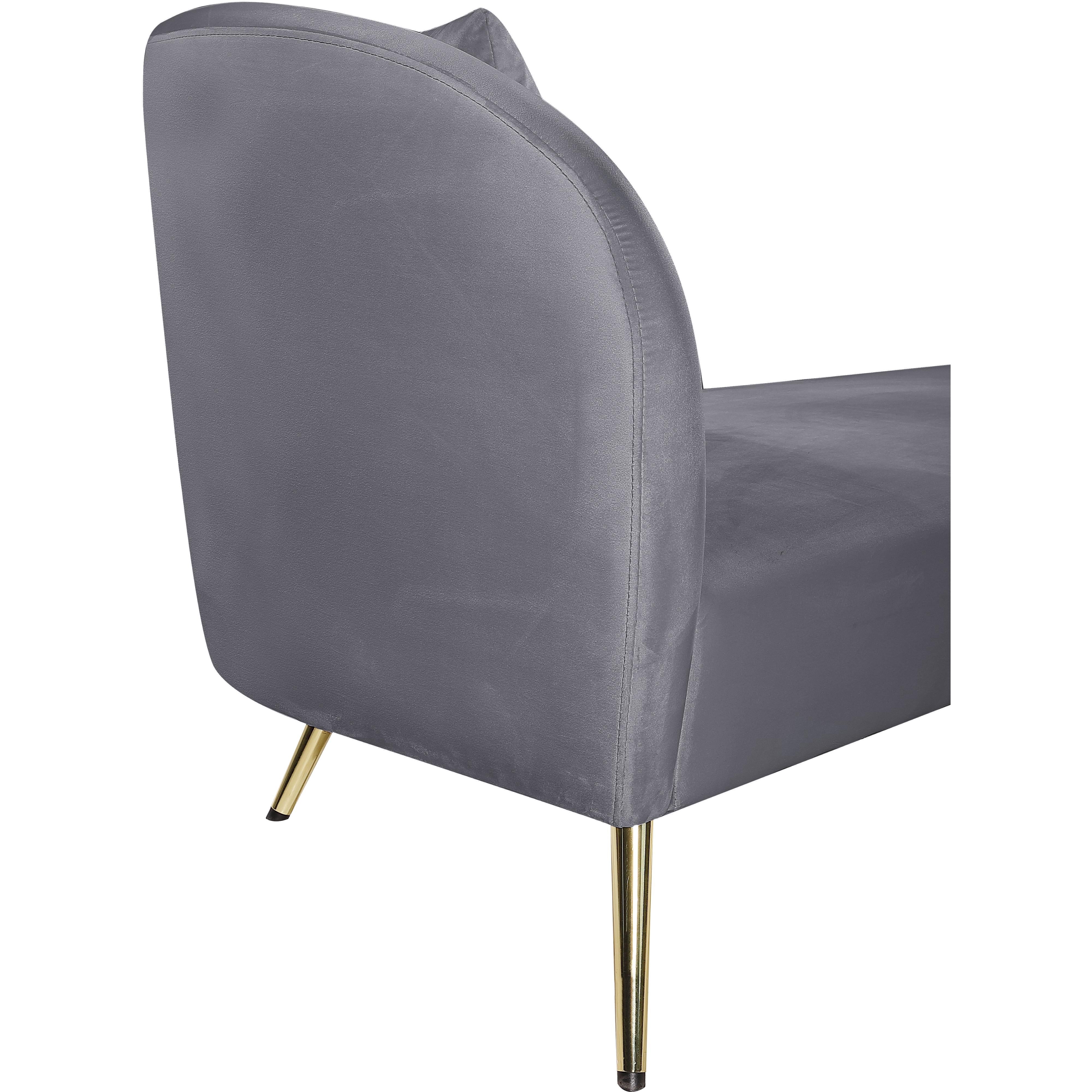 Meridian Nolan Grey Velvet Chaise