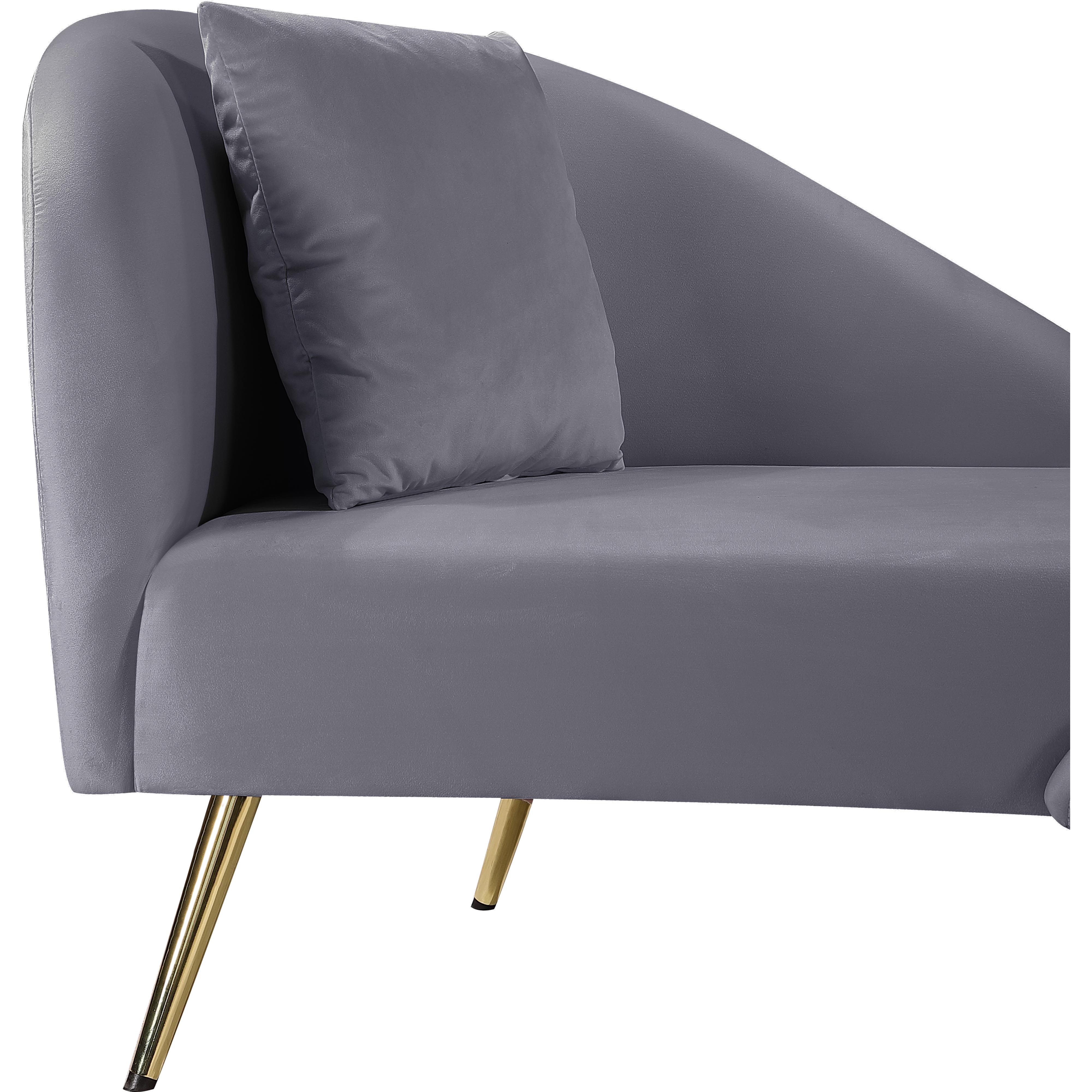 Meridian Nolan Grey Velvet Chaise