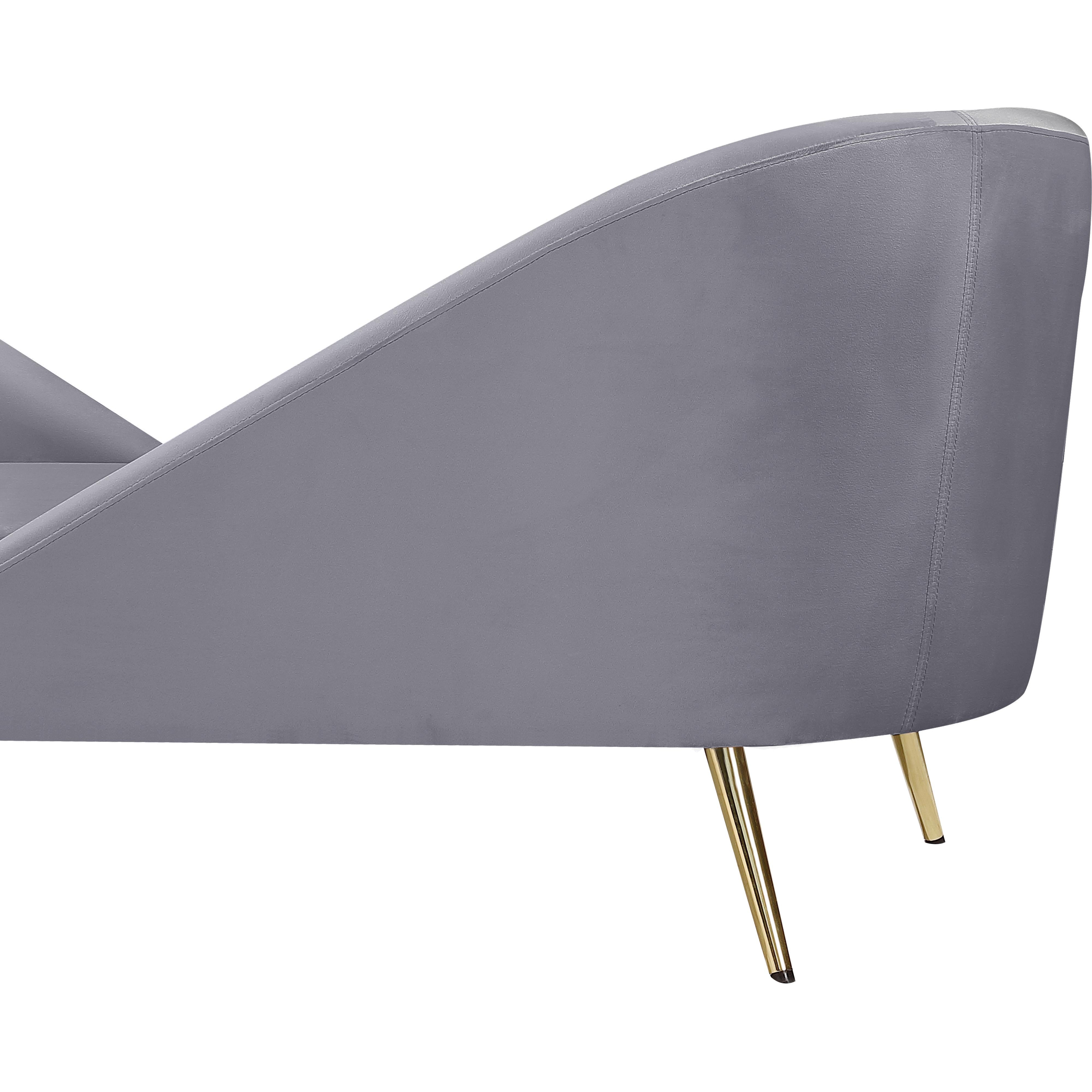 Meridian Nolan Grey Velvet Chaise
