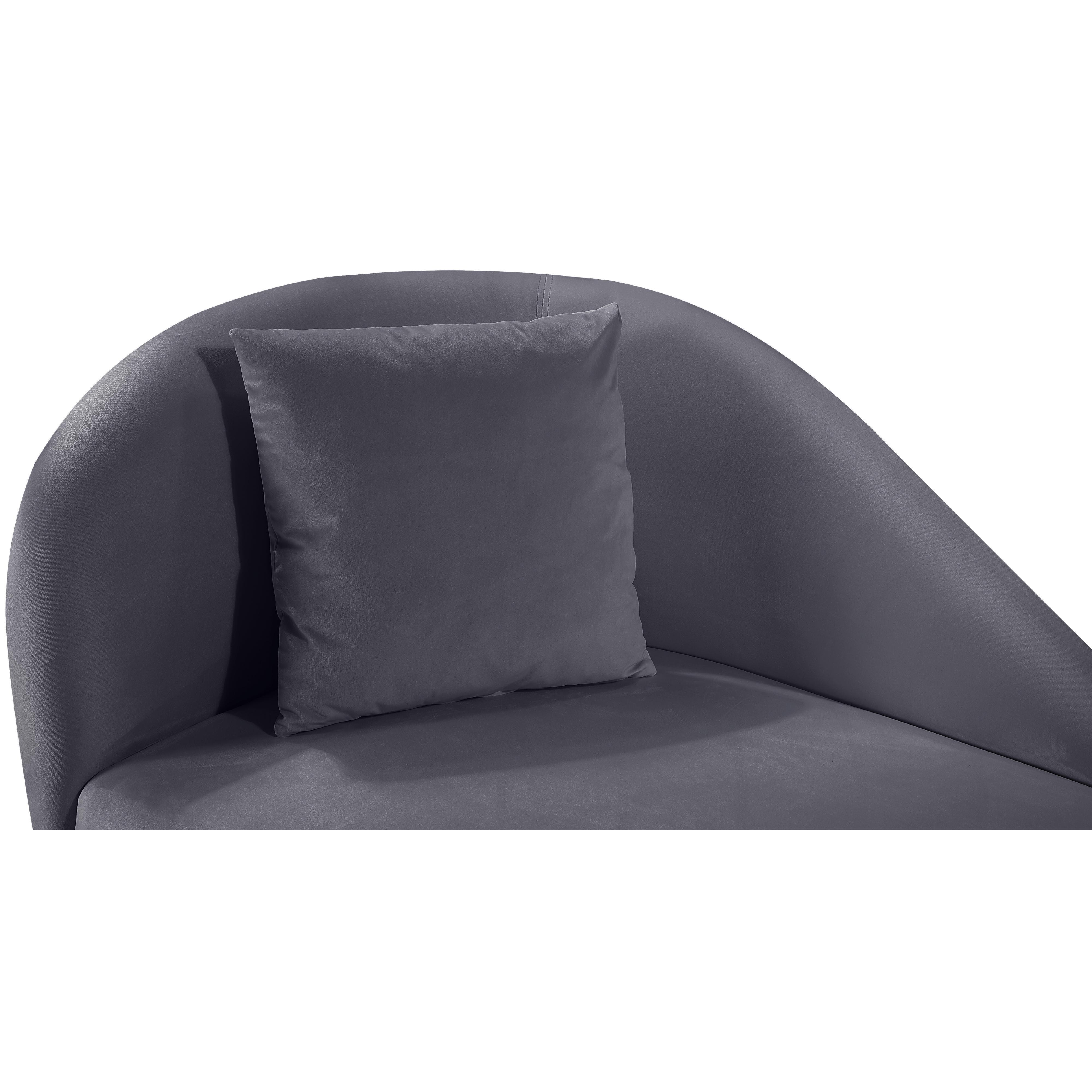 Meridian Nolan Grey Velvet Chaise