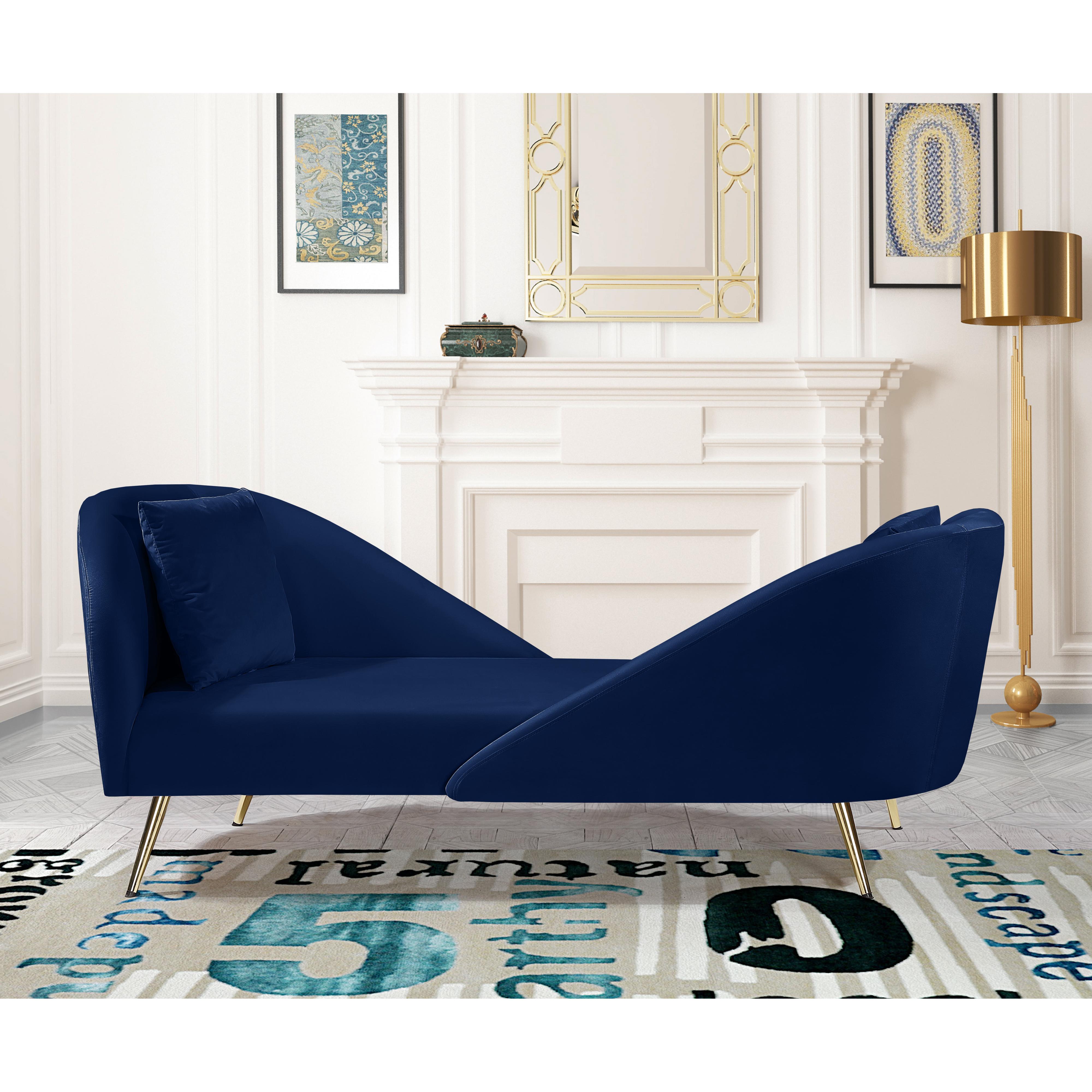 Meridian Nolan Navy Velvet Chaise