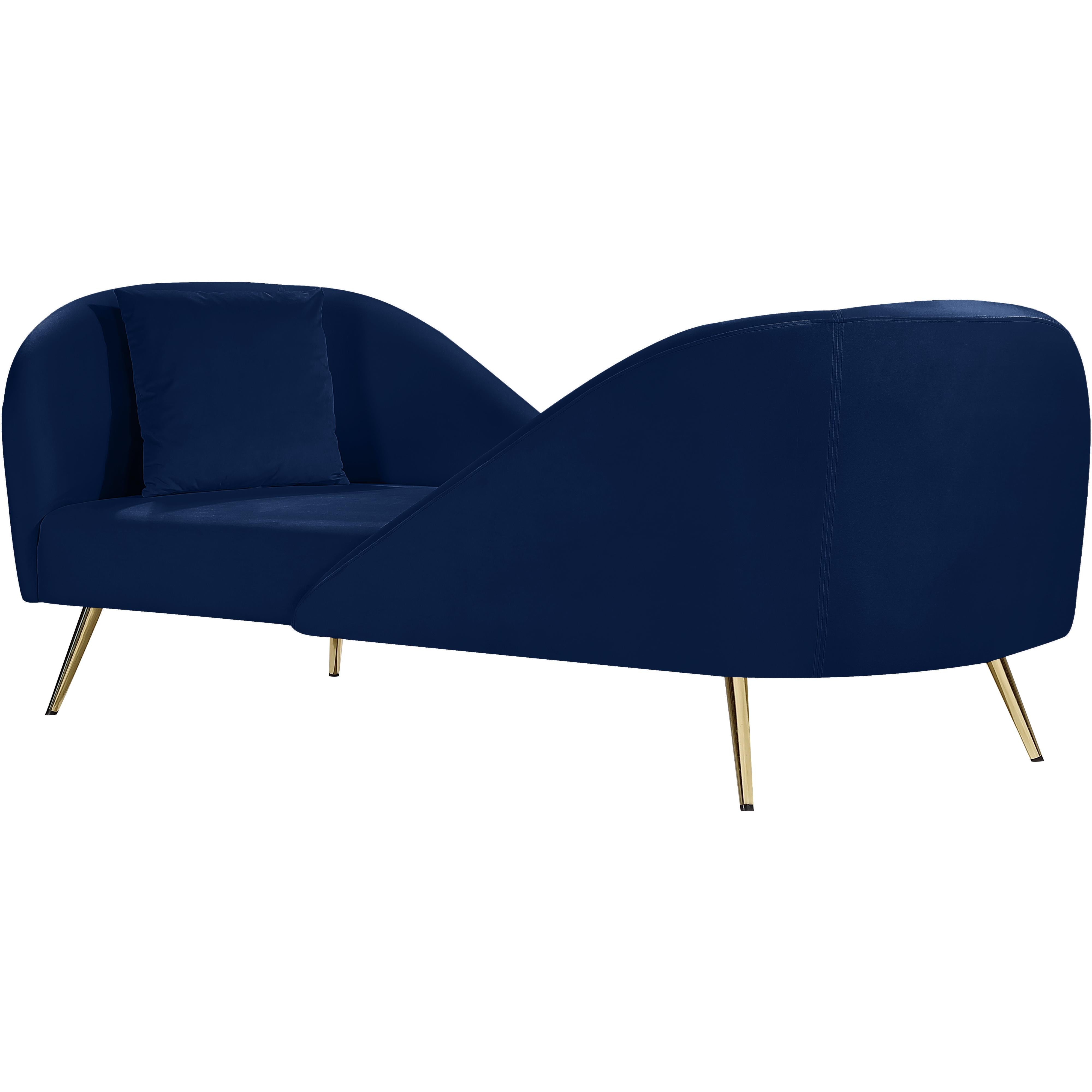 Meridian Nolan Navy Velvet Chaise