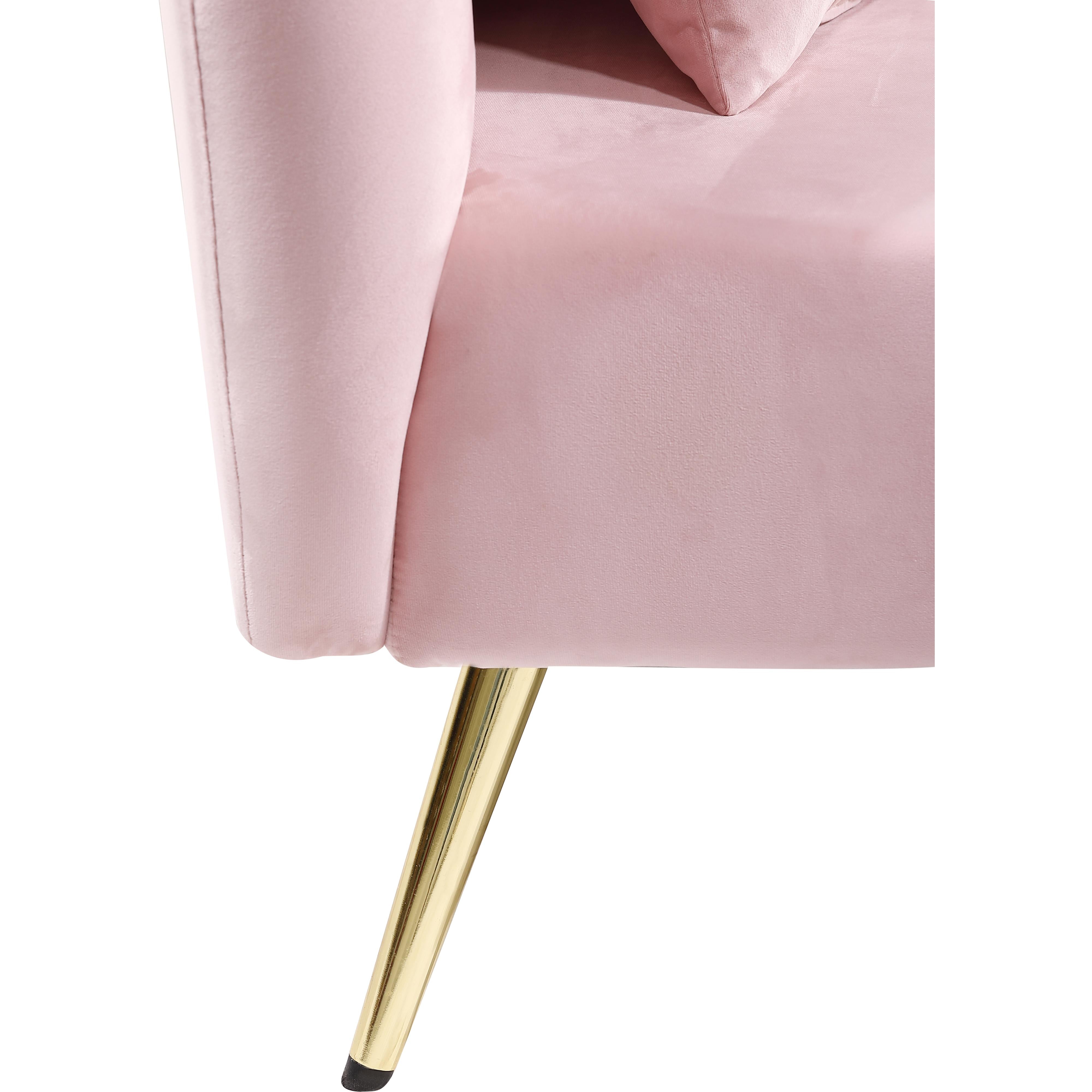 Meridian Nolan Pink Velvet Chaise