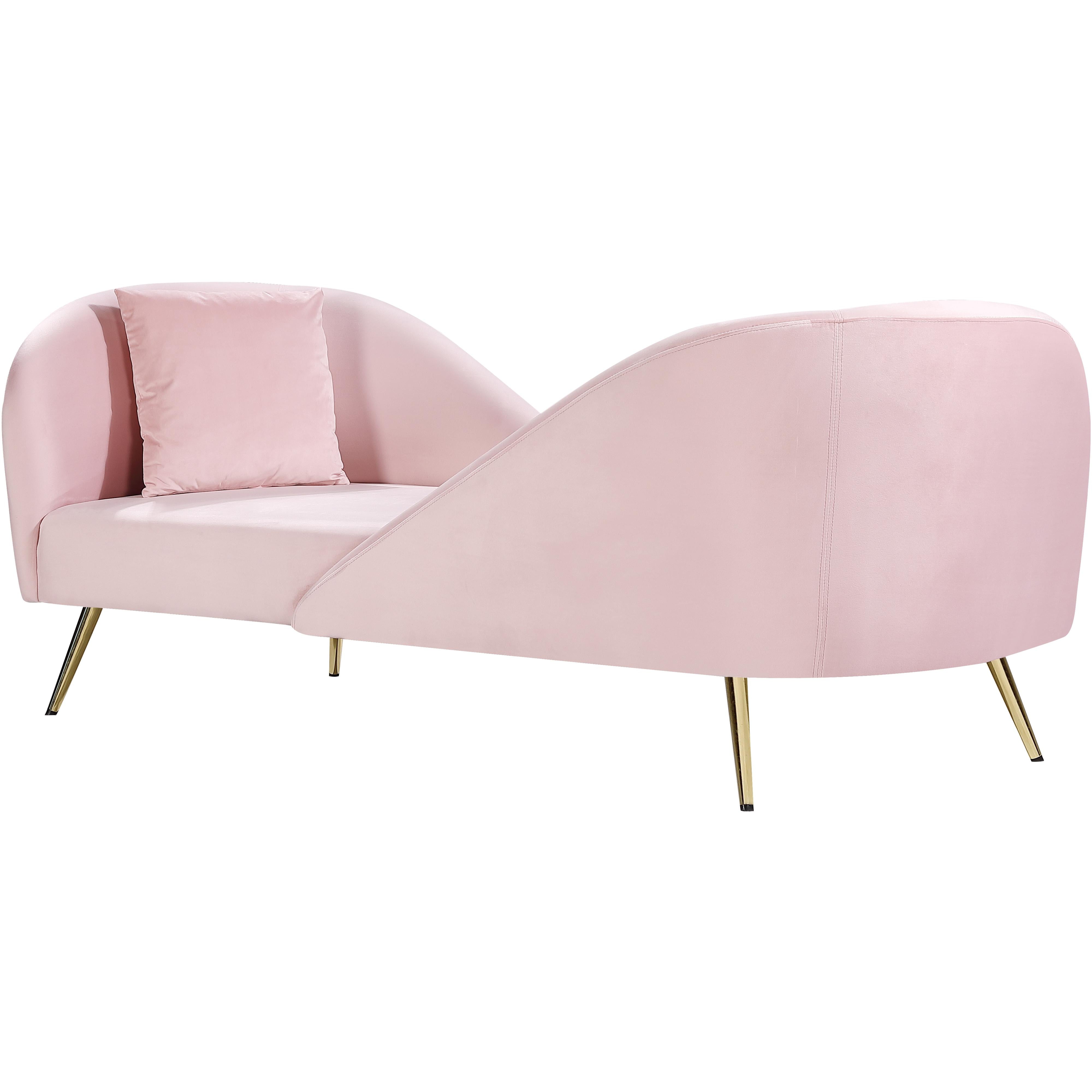 Meridian Nolan Pink Velvet Chaise