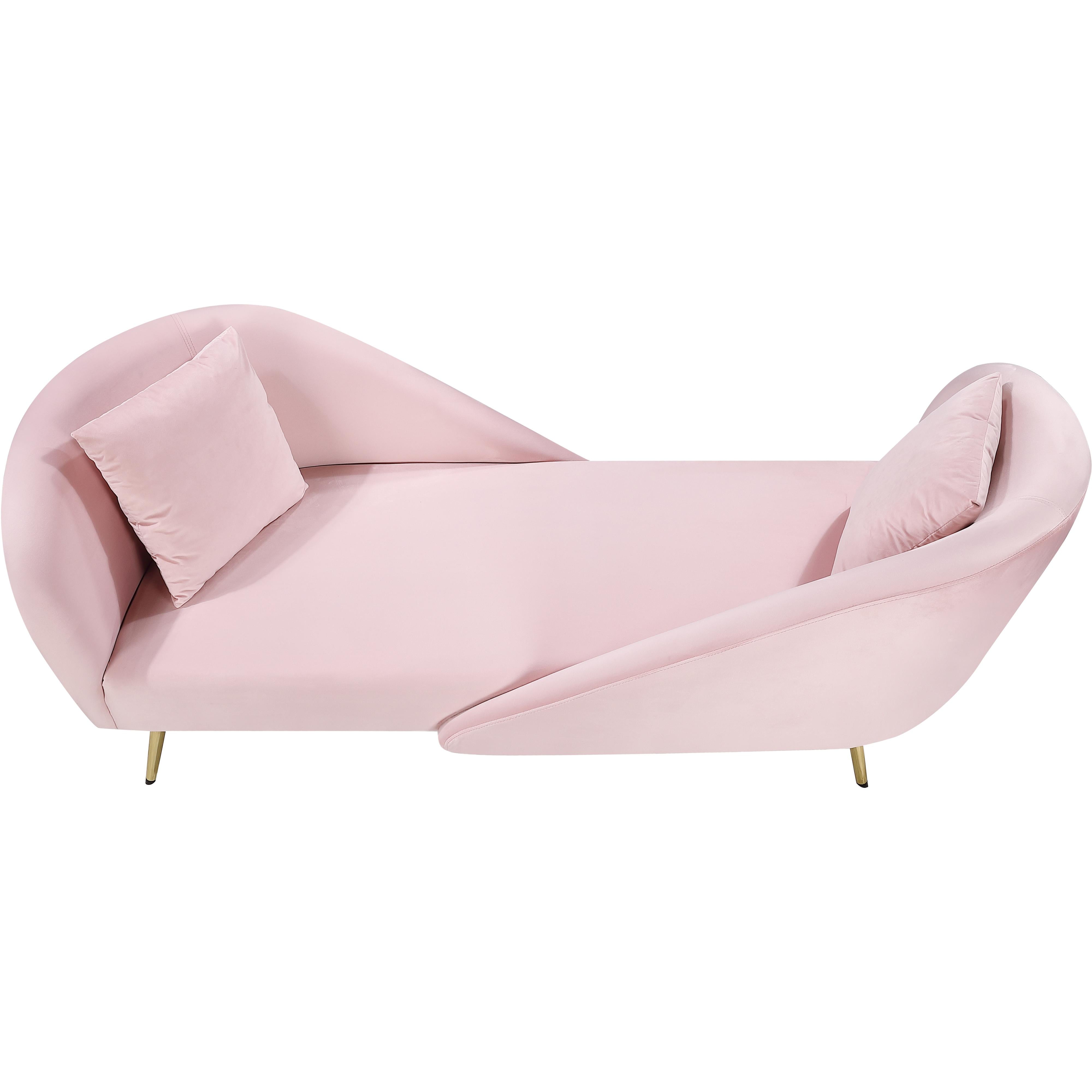 Meridian Nolan Pink Velvet Chaise