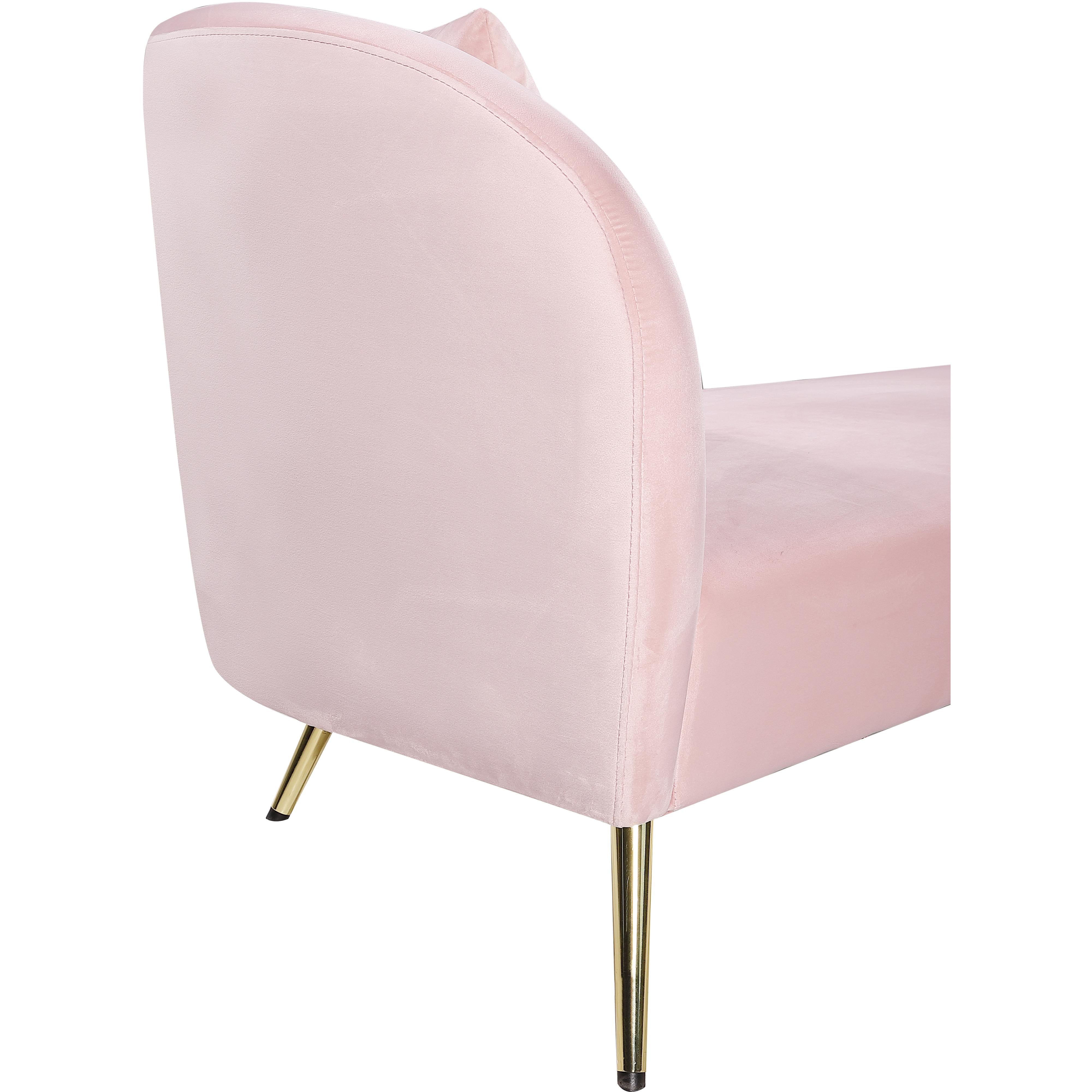 Meridian Nolan Pink Velvet Chaise