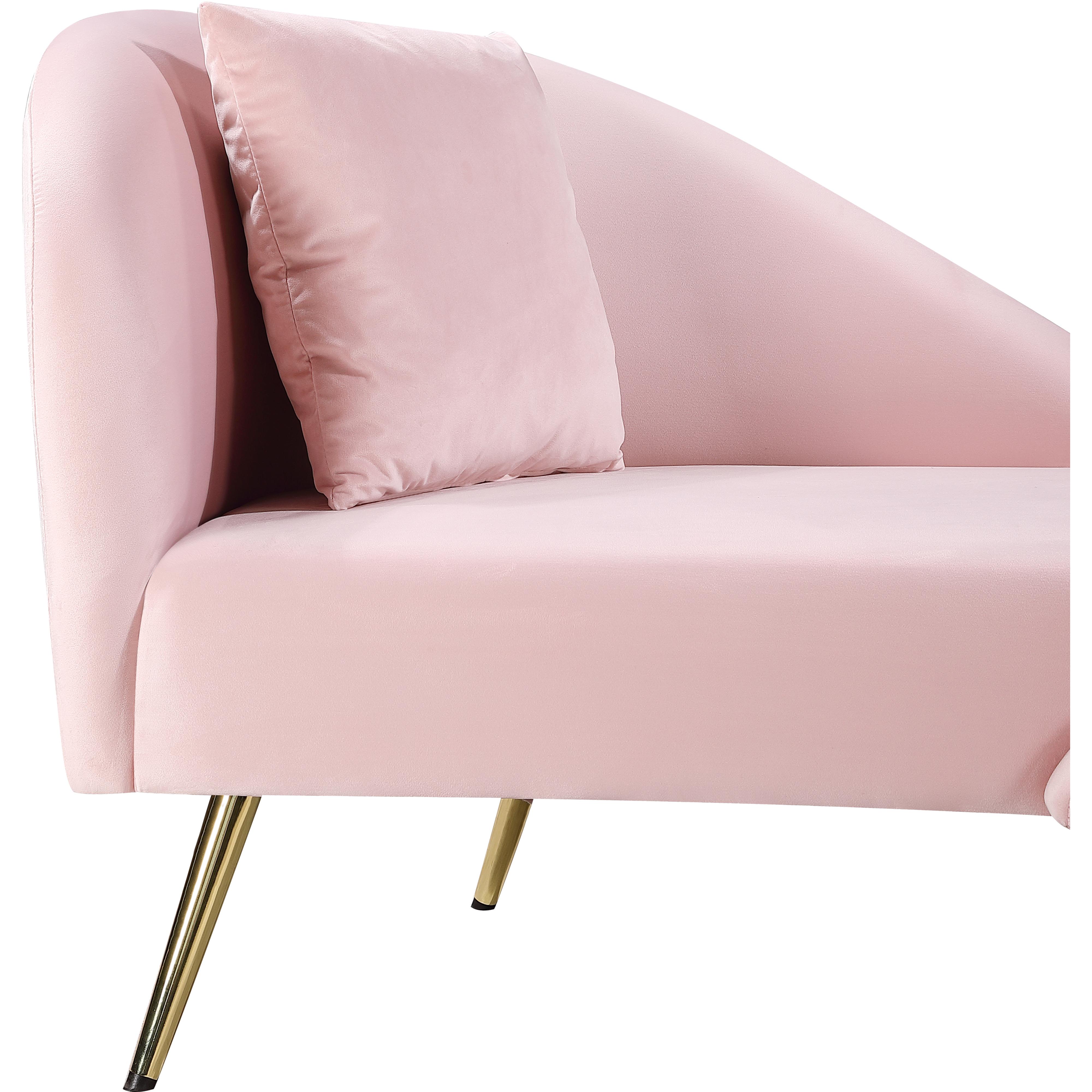 Meridian Nolan Pink Velvet Chaise