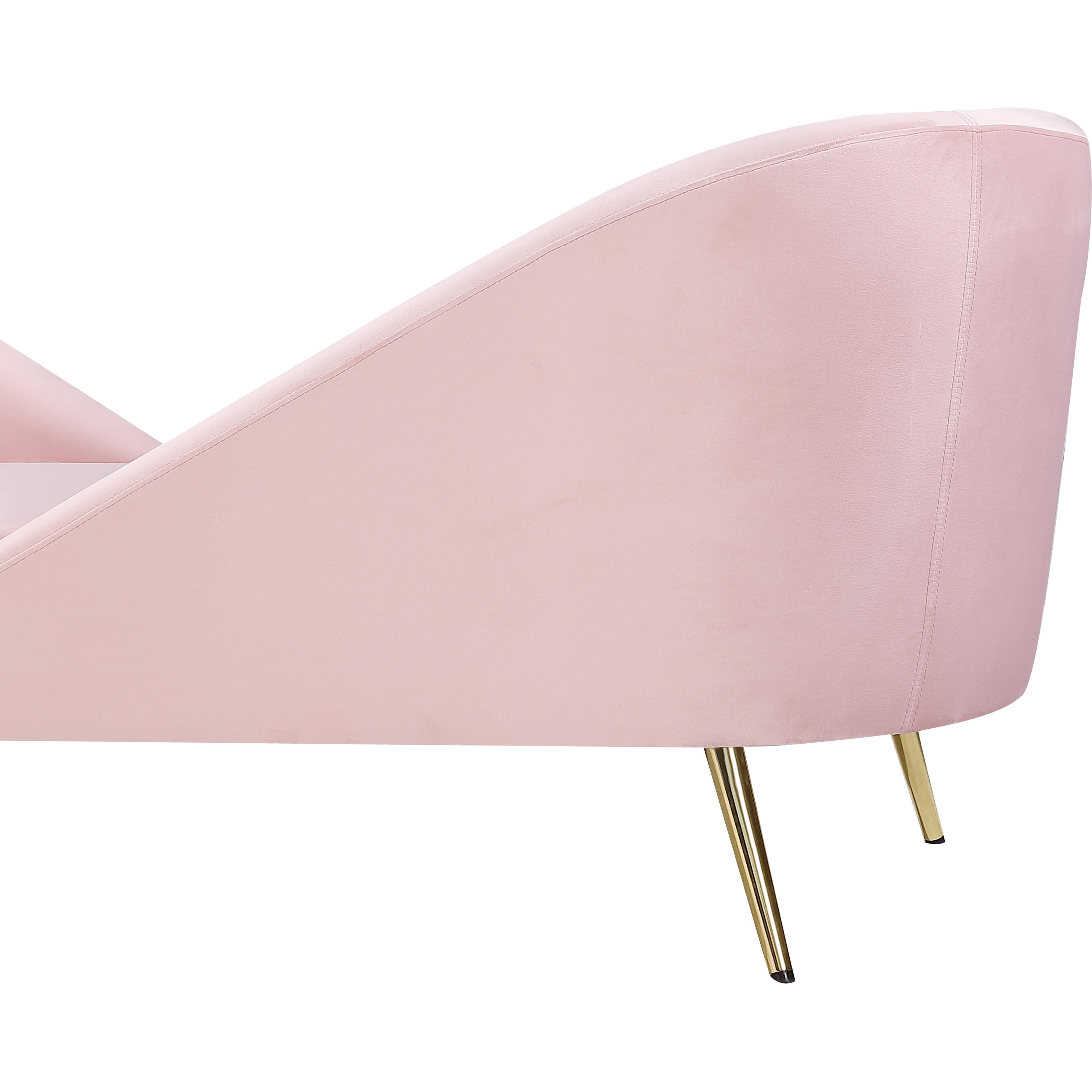 Meridian Nolan Pink Velvet Chaise