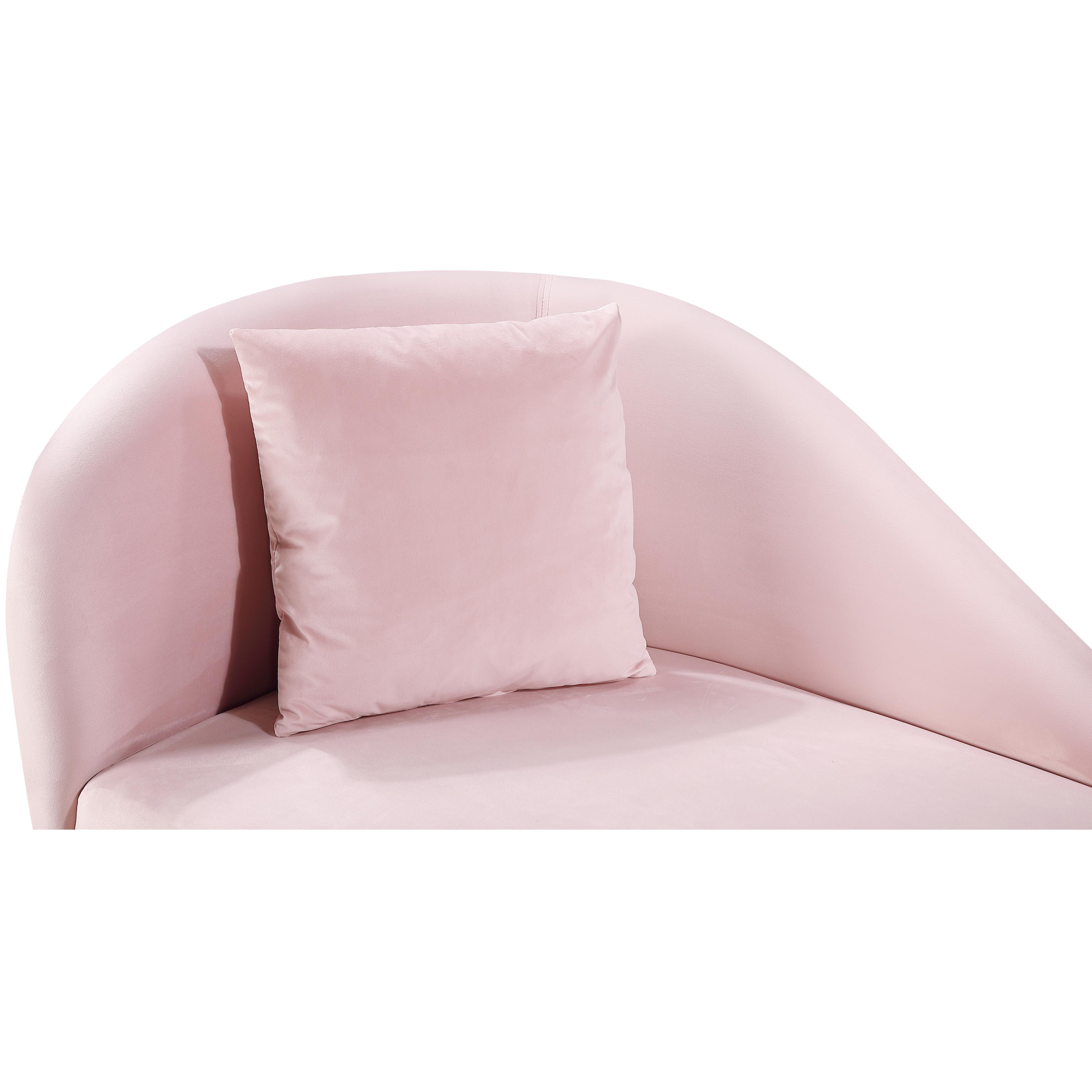 Meridian Nolan Pink Velvet Chaise
