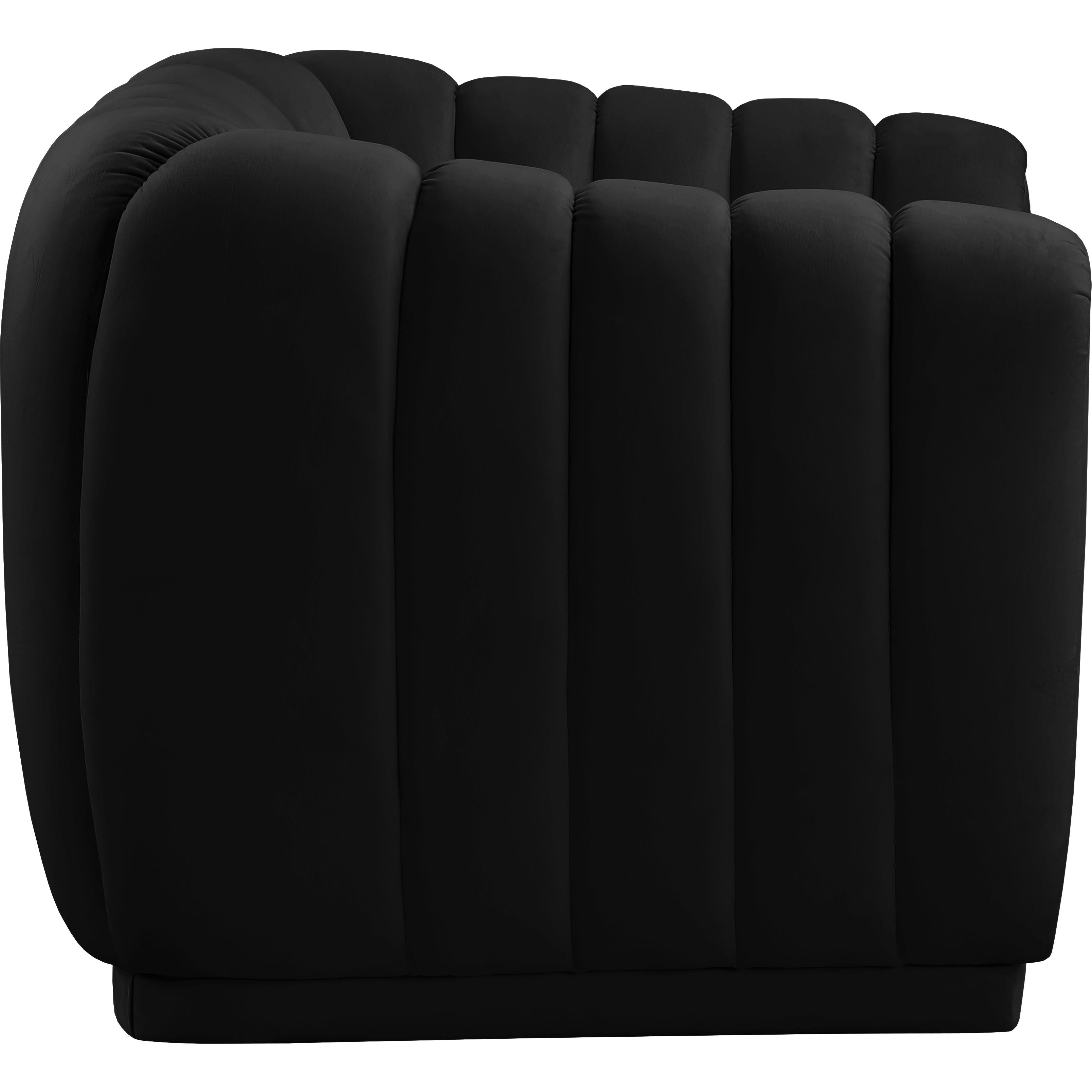 Meridian Dixie Black Velvet Chair