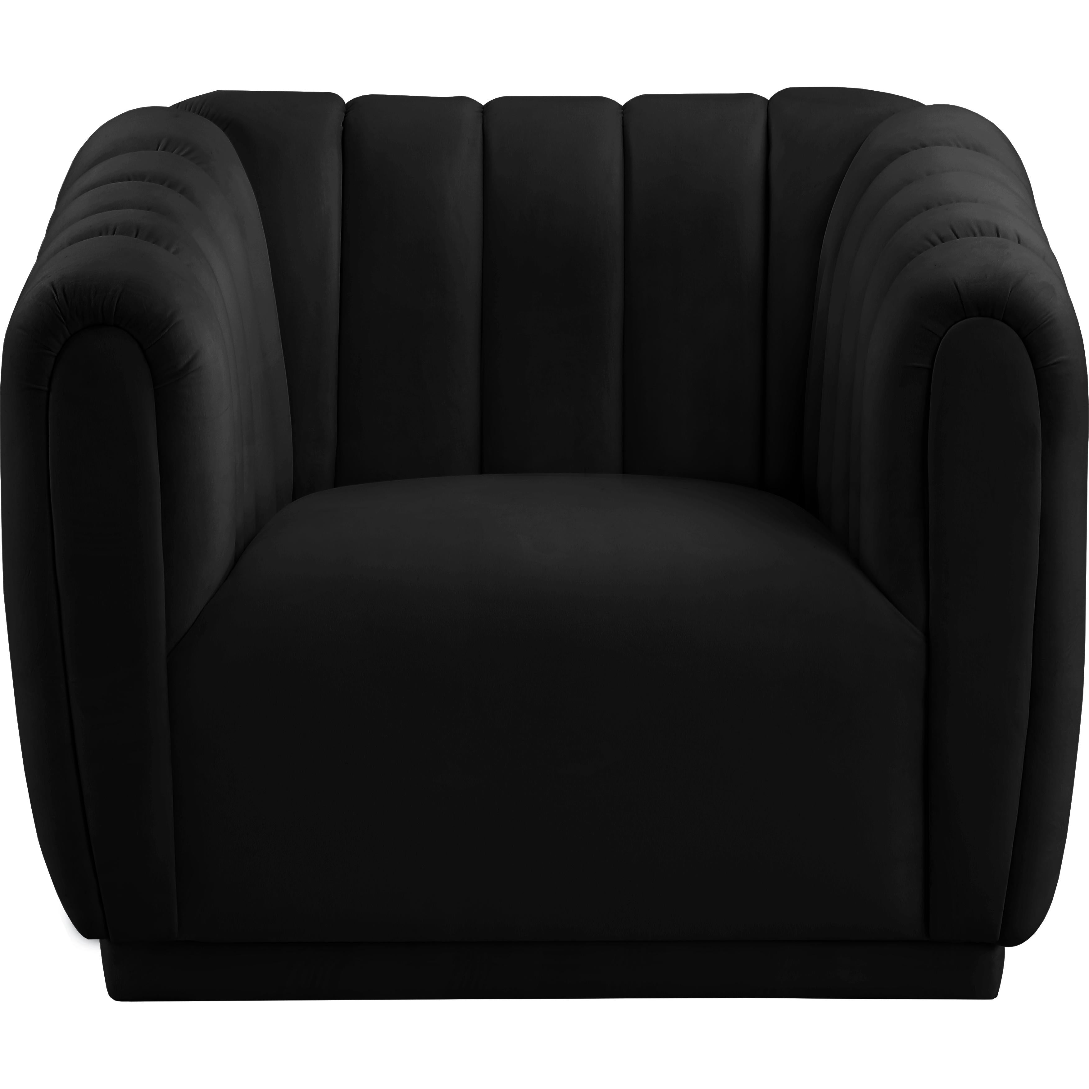 Meridian Dixie Black Velvet Chair