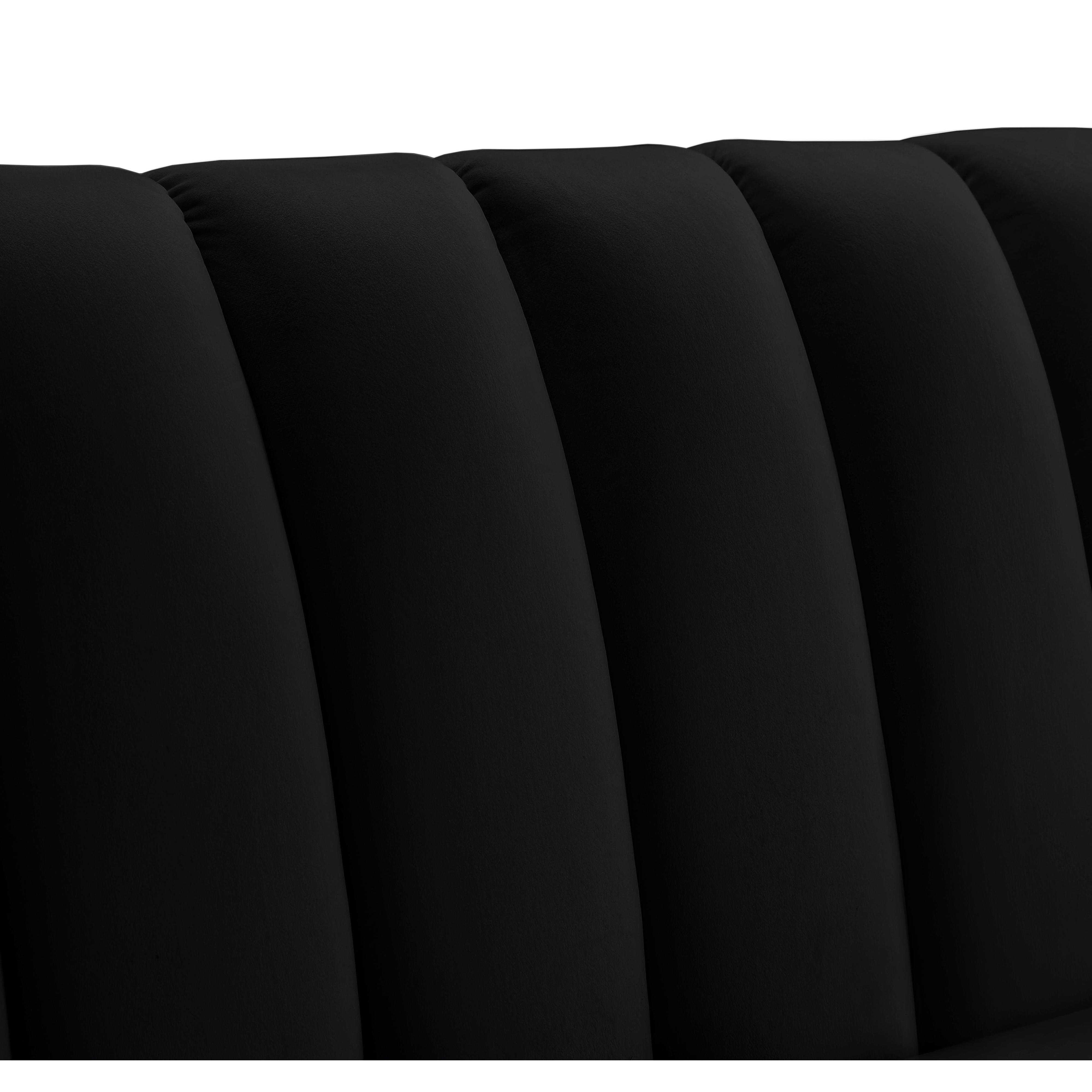 Meridian Dixie Black Velvet Chair