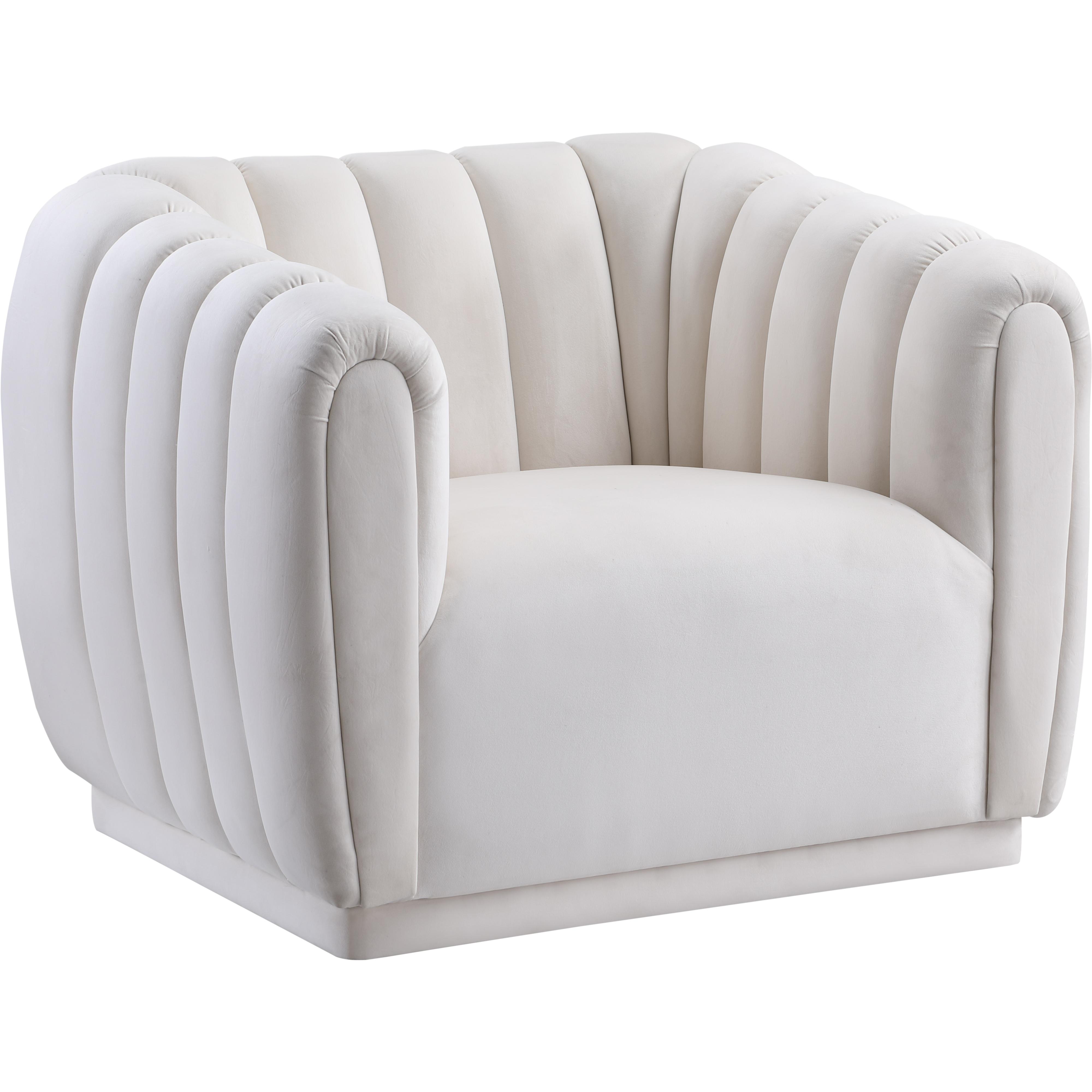 Meridian Dixie Cream Velvet Chair