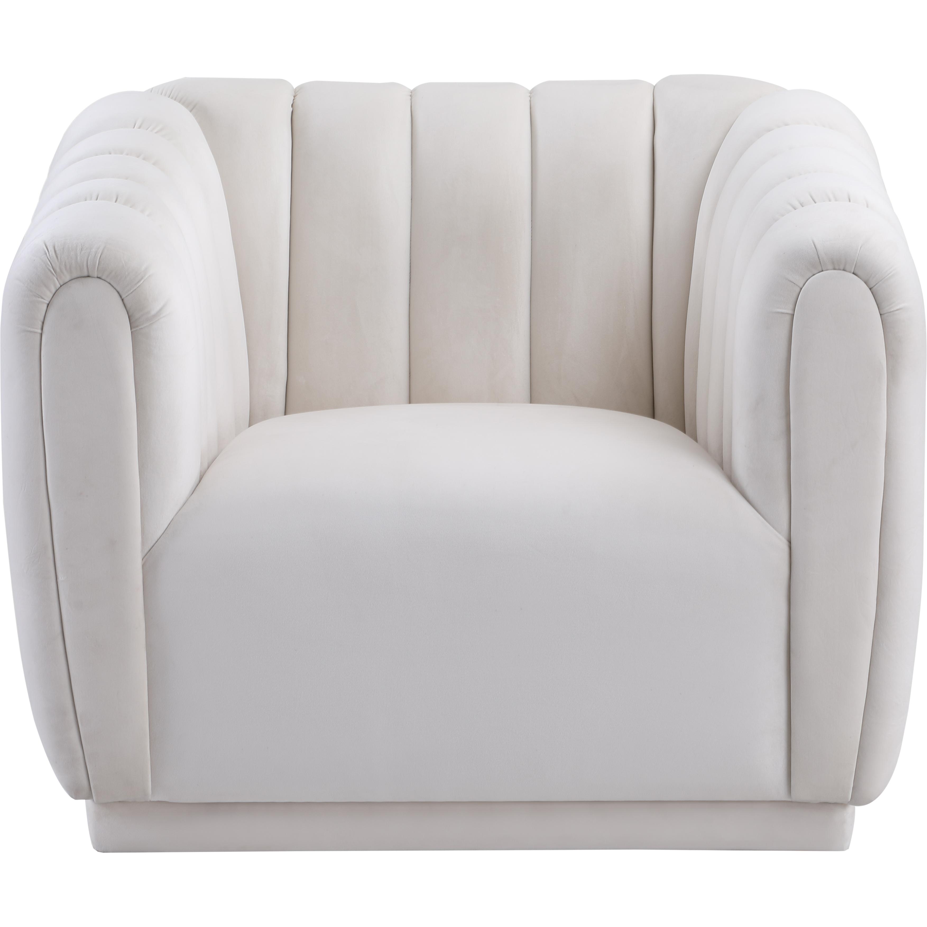 Meridian Dixie Cream Velvet Chair