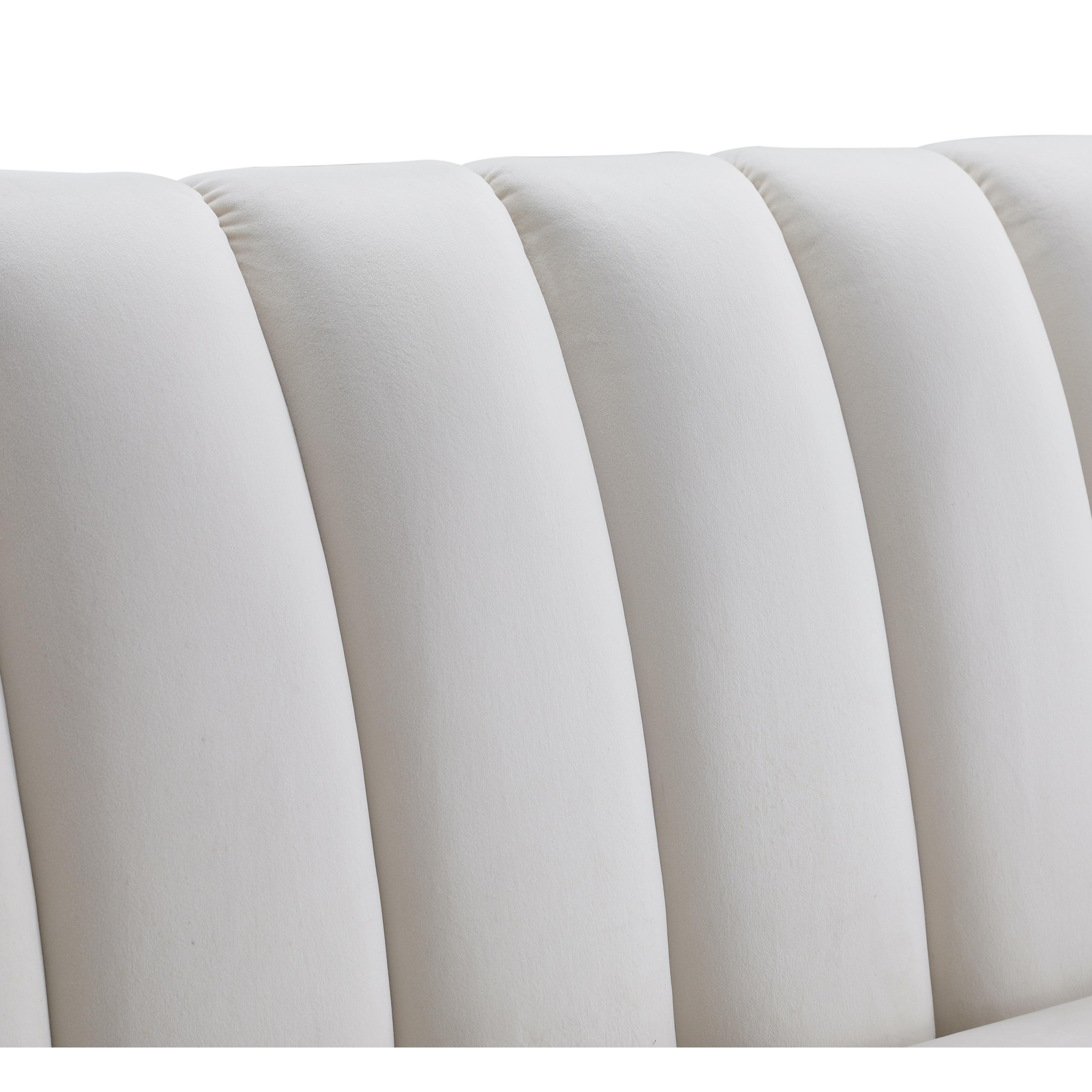 Meridian Dixie Cream Velvet Chair