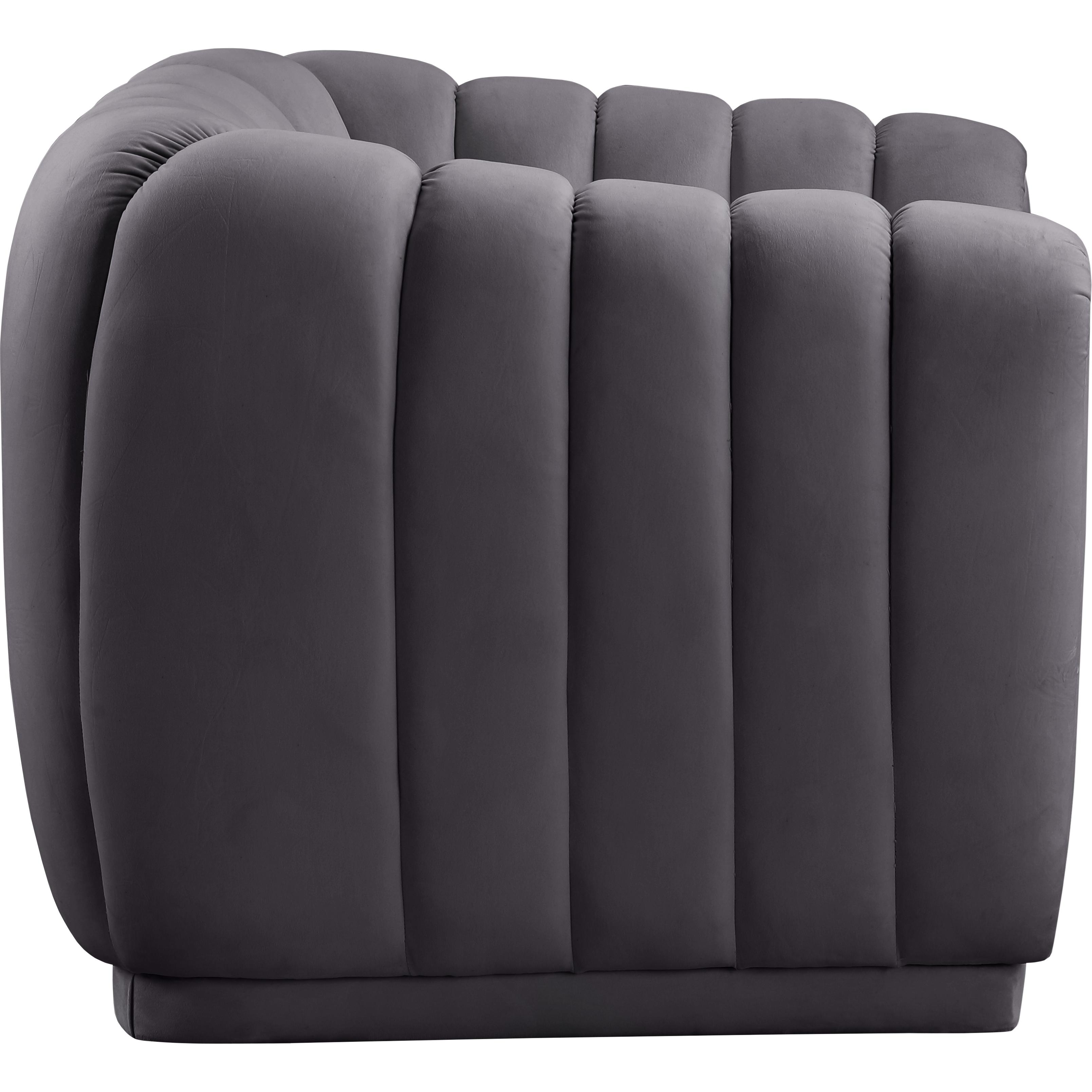 Meridian Dixie Grey Velvet Chair