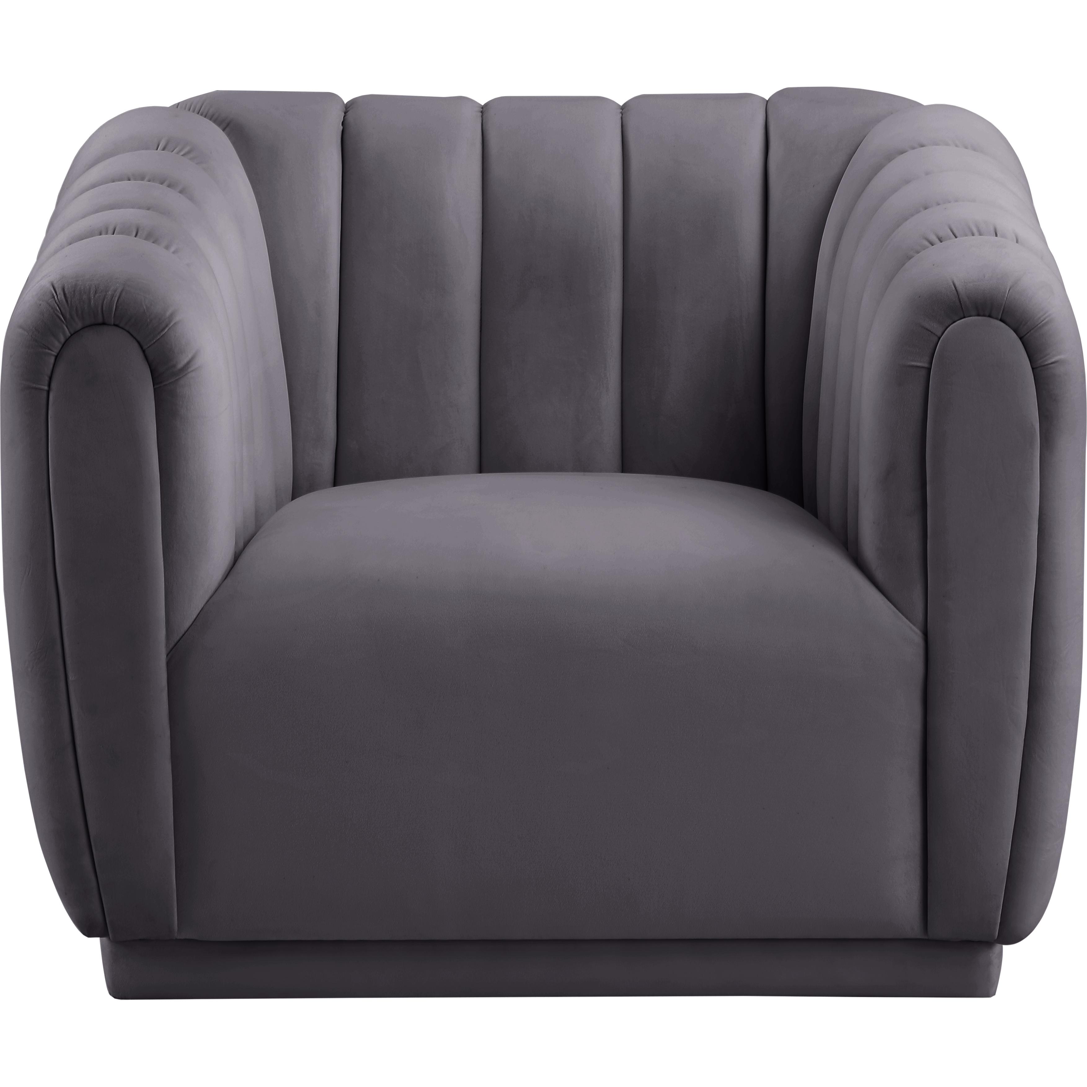 Meridian Dixie Grey Velvet Chair