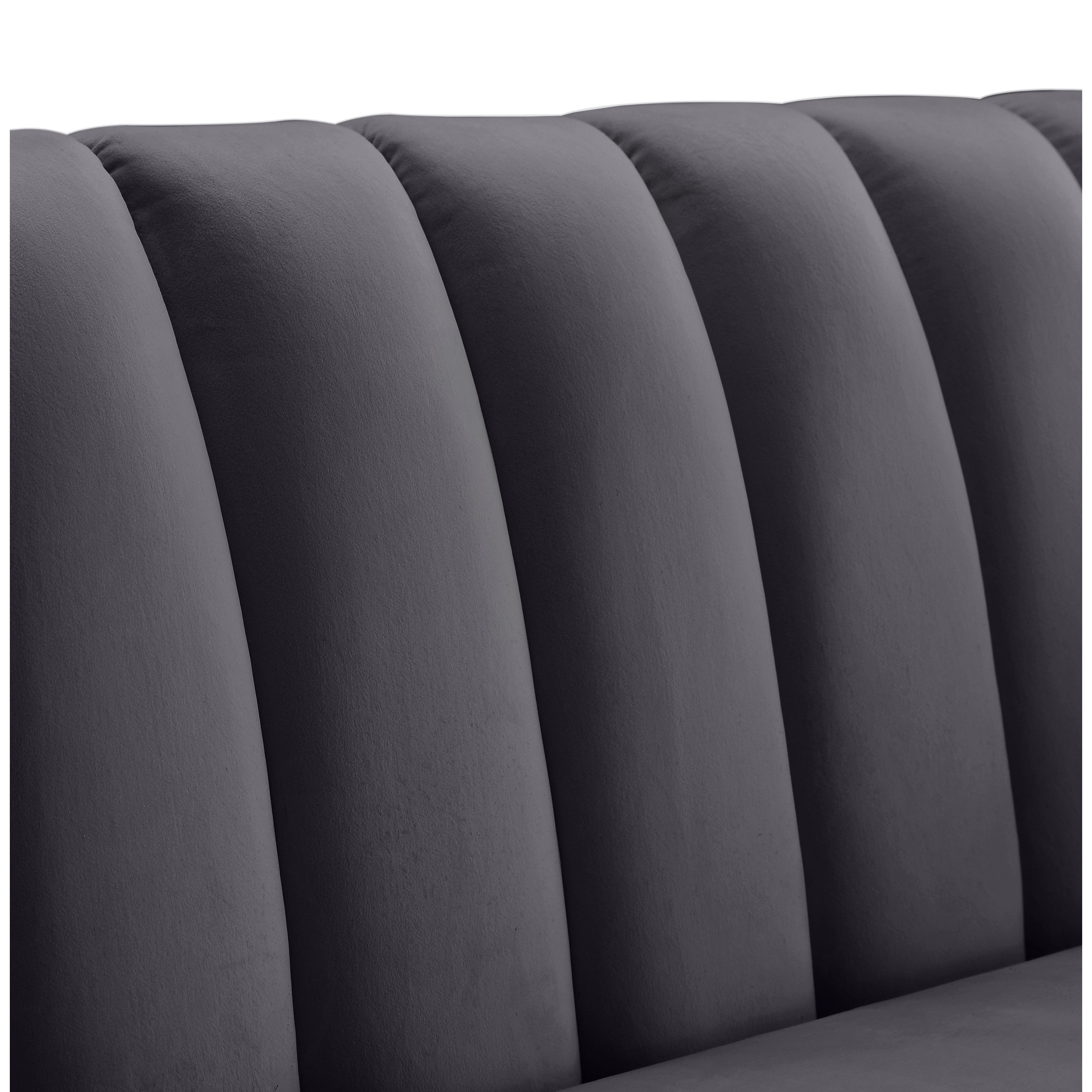 Meridian Dixie Grey Velvet Chair