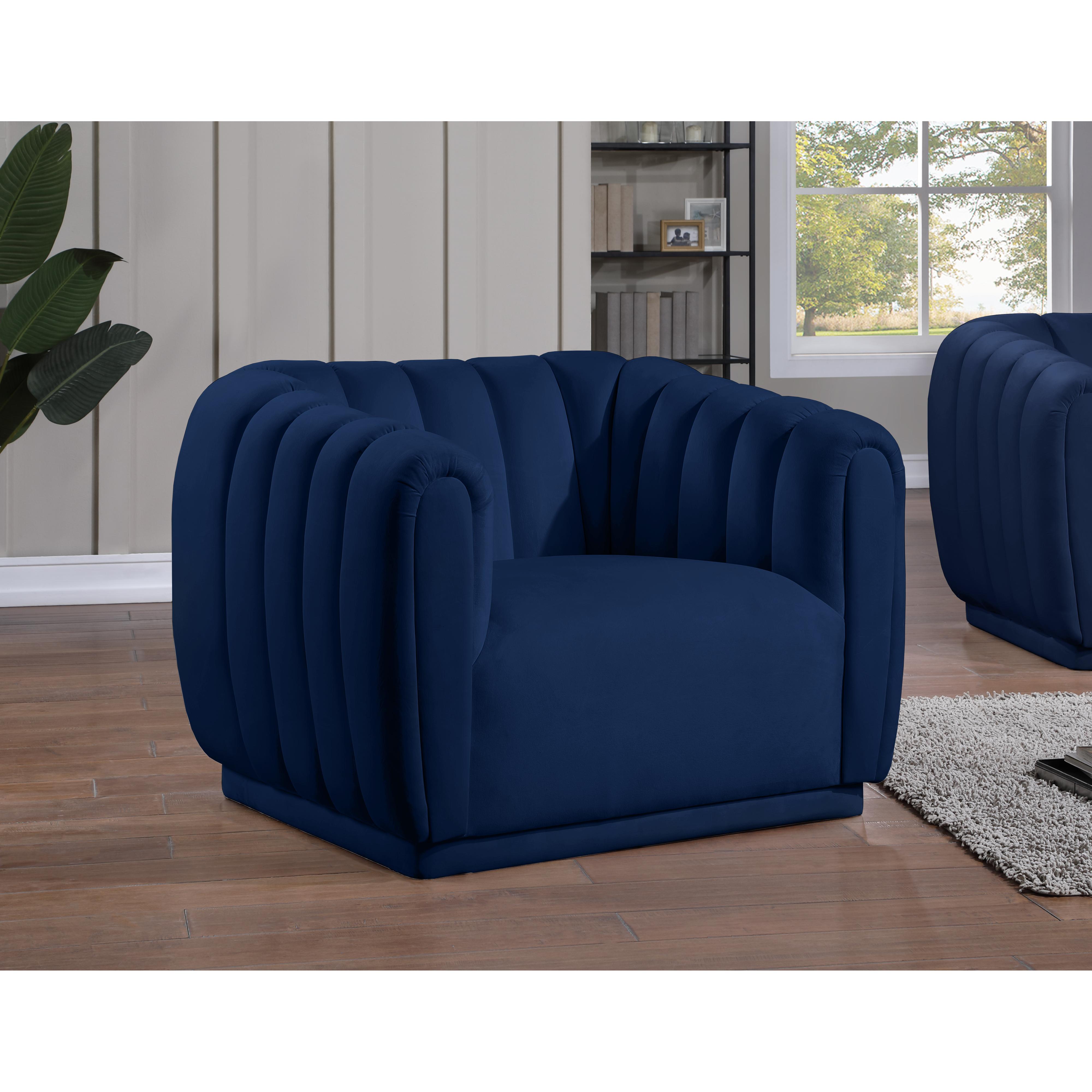 Meridian Dixie Navy Velvet Chair