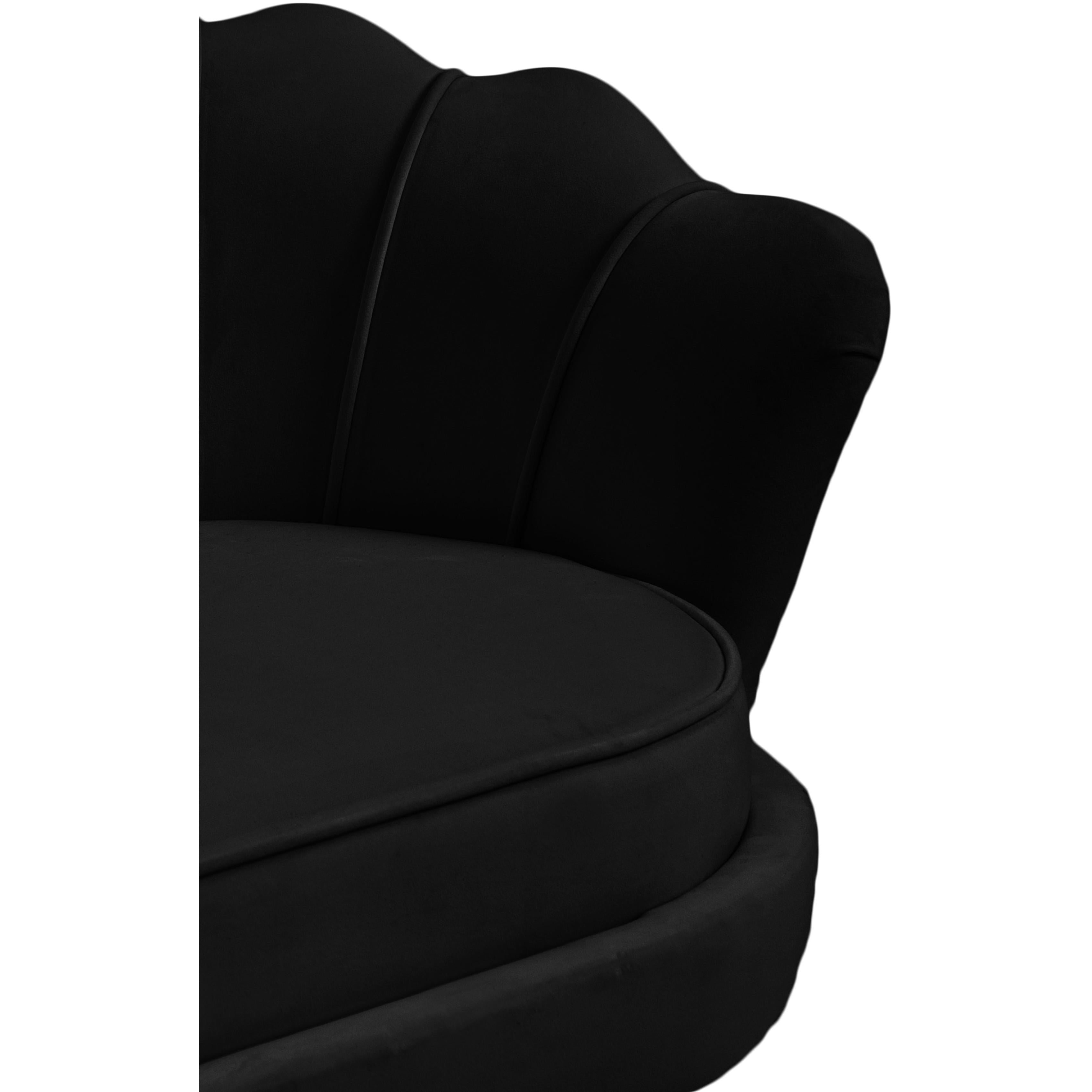 Meridian Gardenia Black Velvet Chair