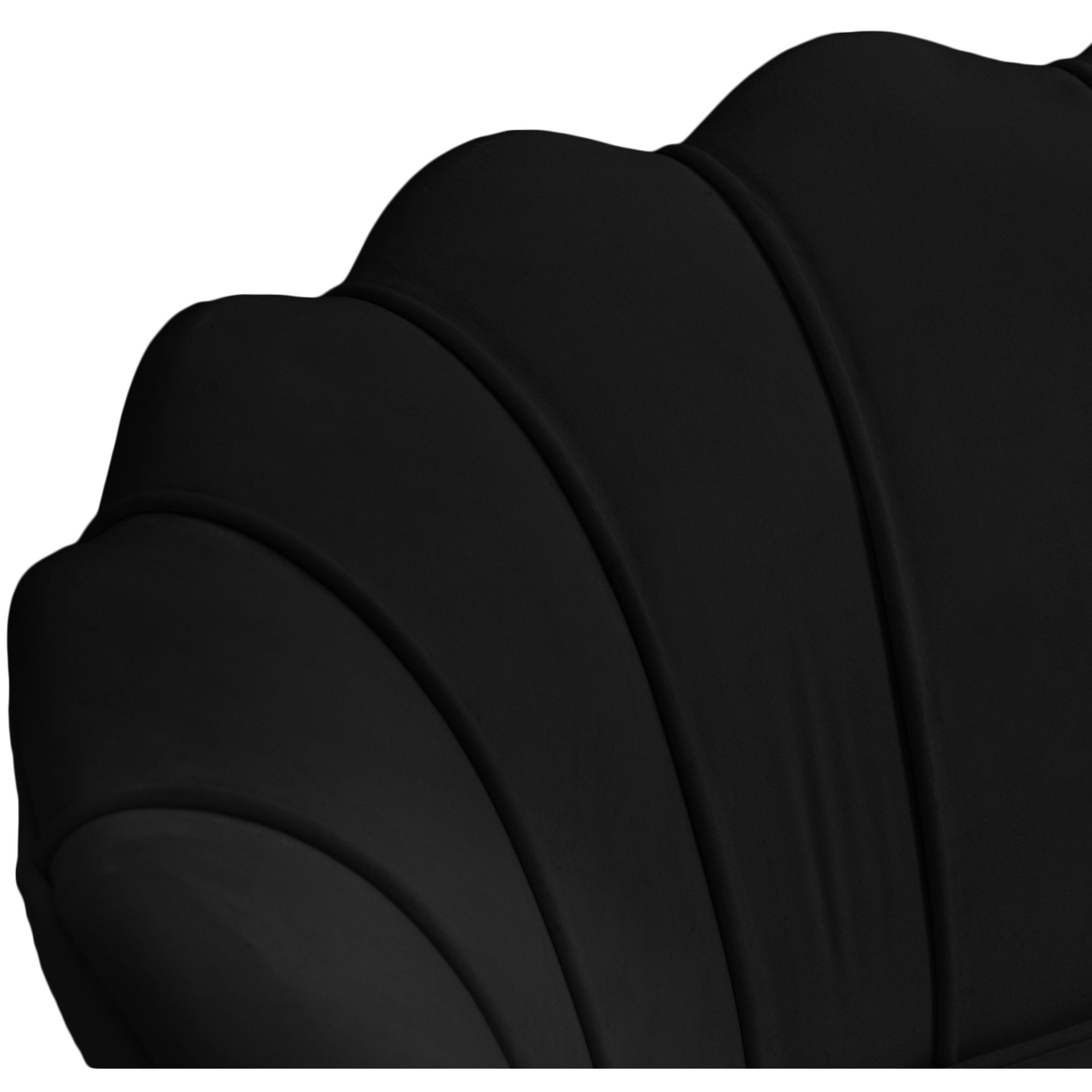 Meridian Gardenia Black Velvet Chair