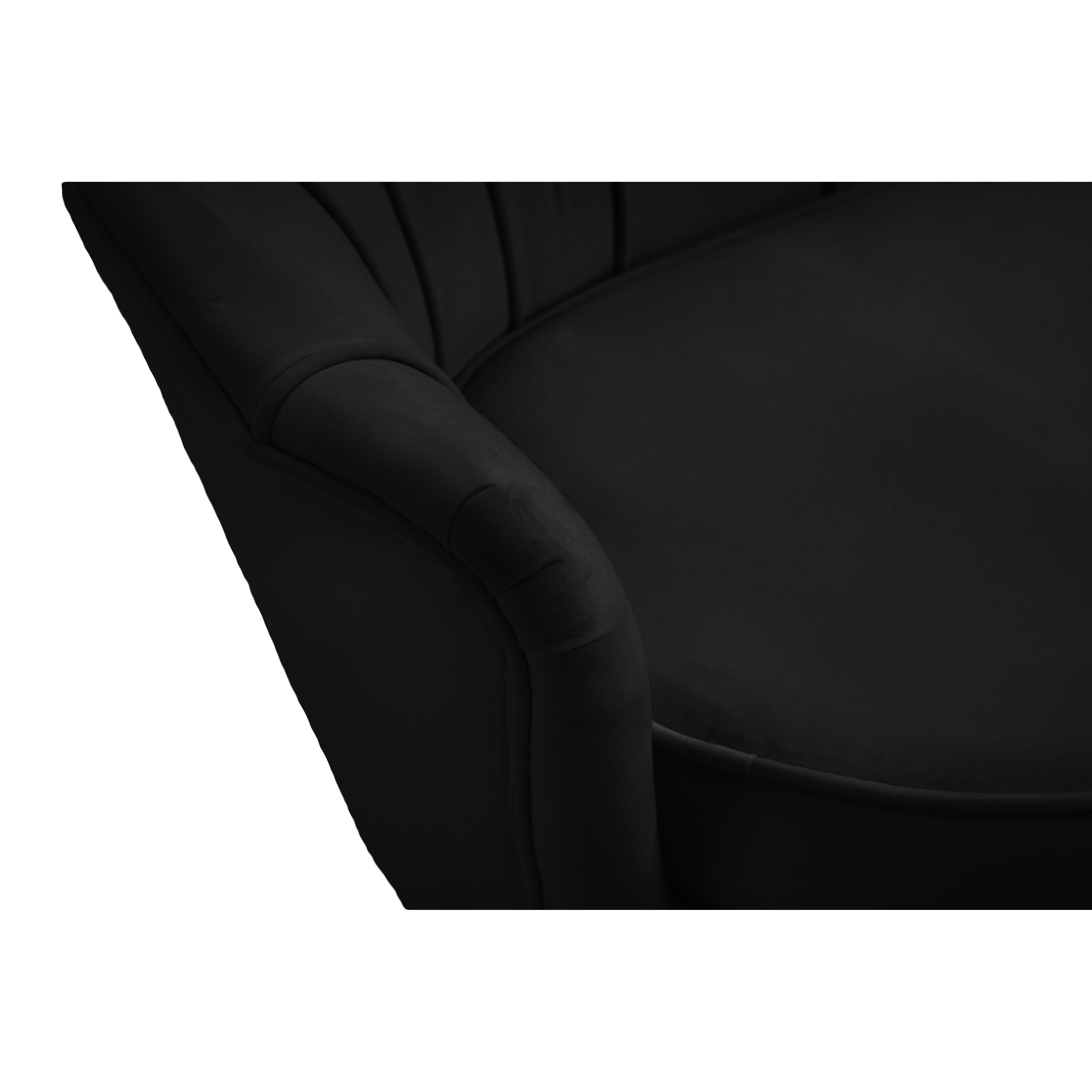 Meridian Gardenia Black Velvet Chair