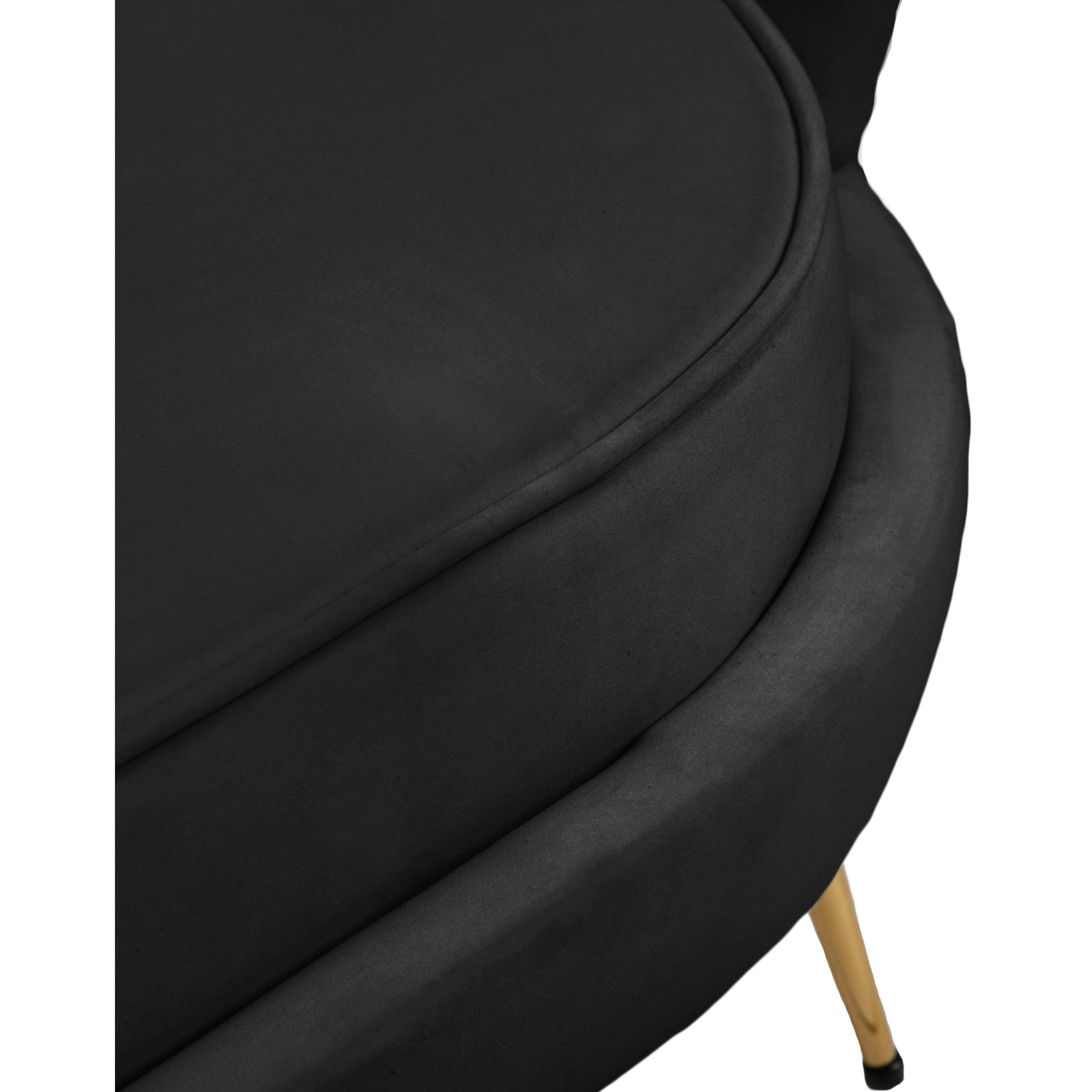 Meridian Gardenia Black Velvet Chair