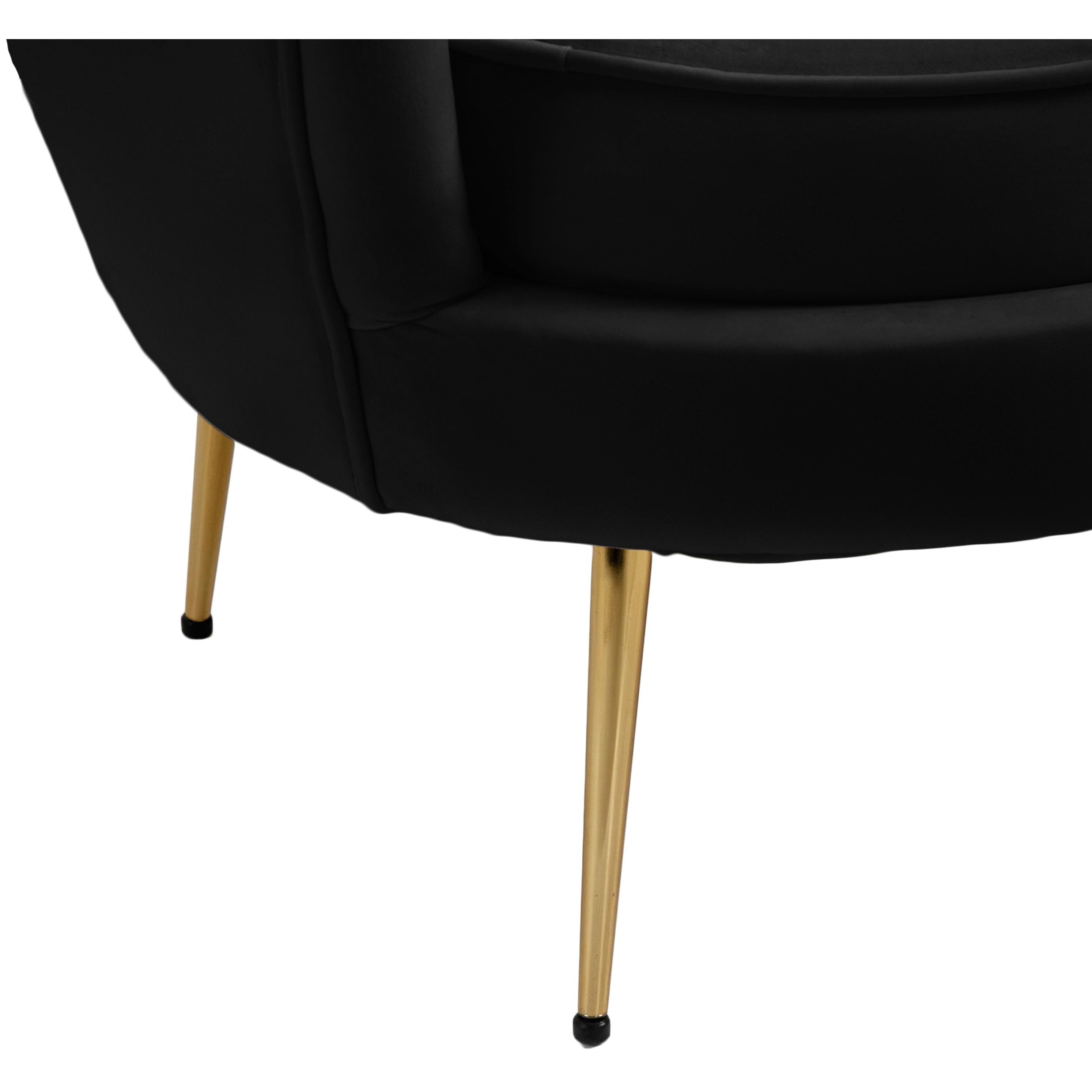 Meridian Gardenia Black Velvet Chair
