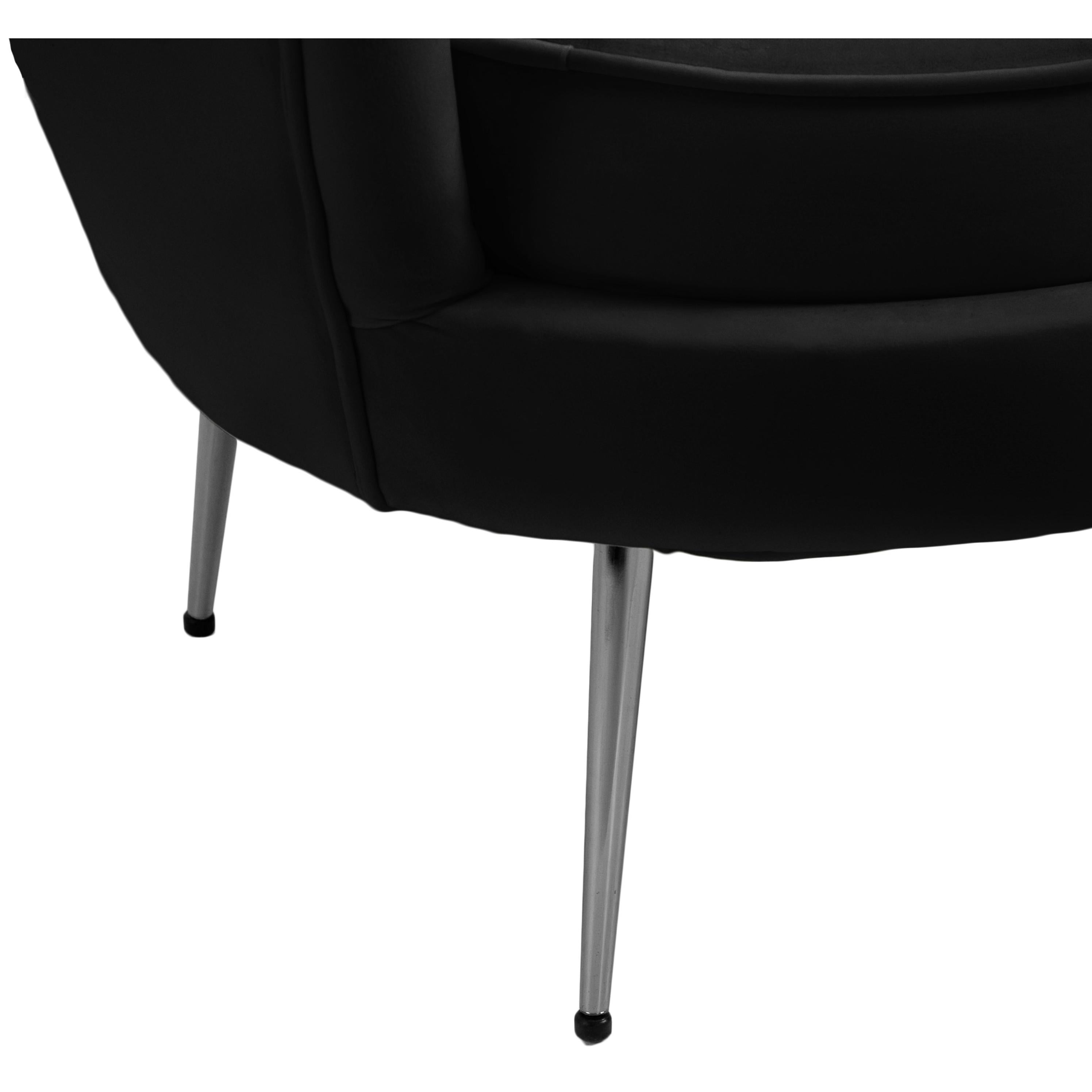 Meridian Gardenia Black Velvet Chair