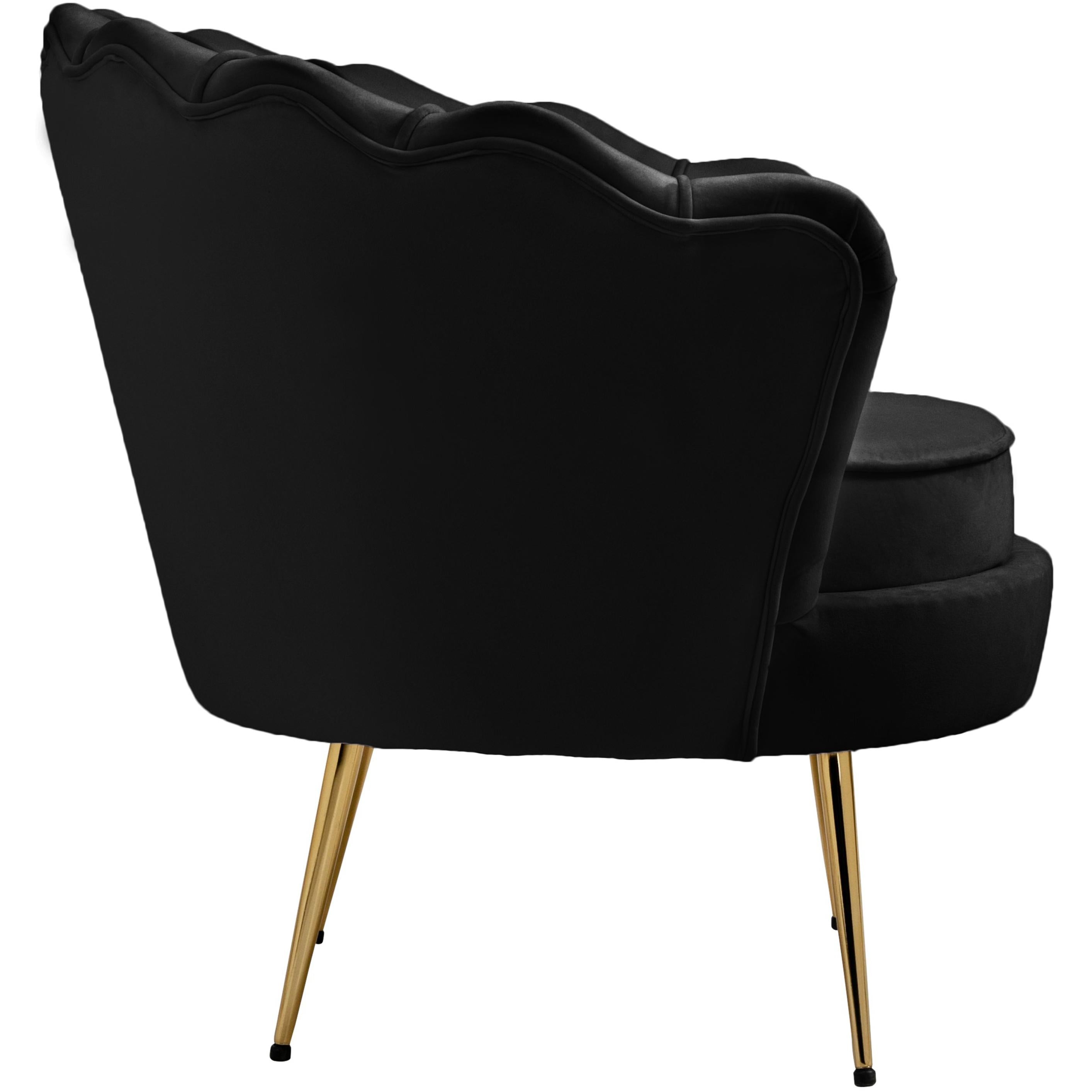 Meridian Gardenia Black Velvet Chair