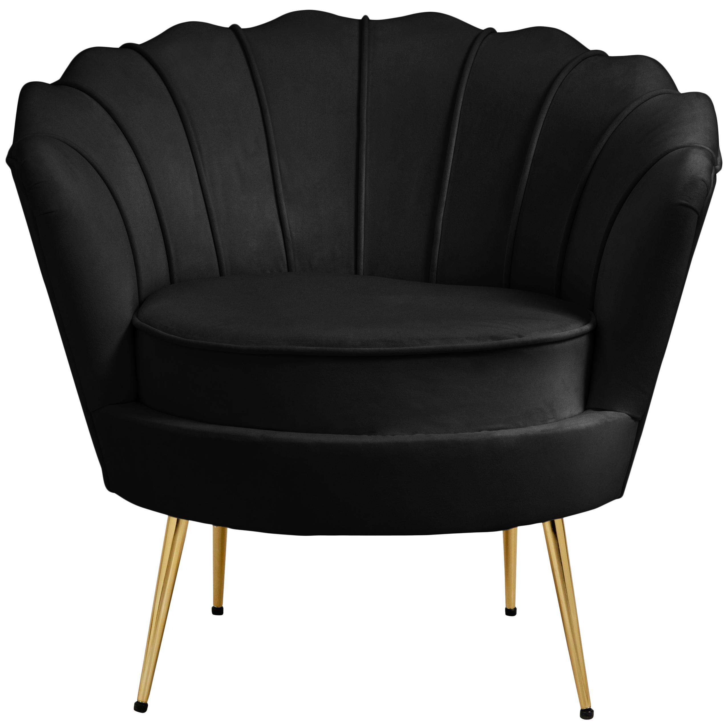 Meridian Gardenia Black Velvet Chair