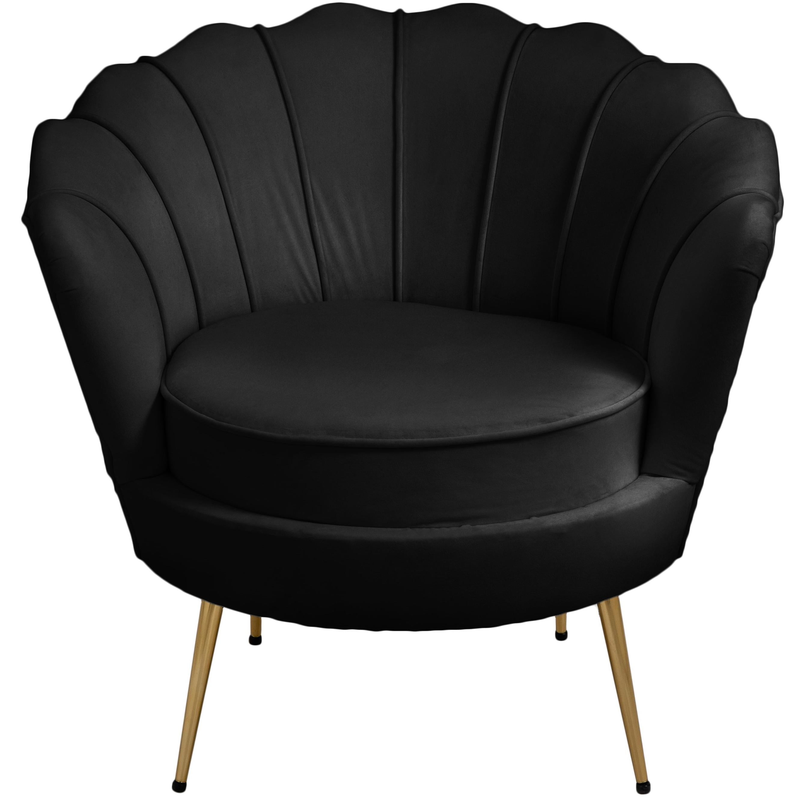 Meridian Gardenia Black Velvet Chair