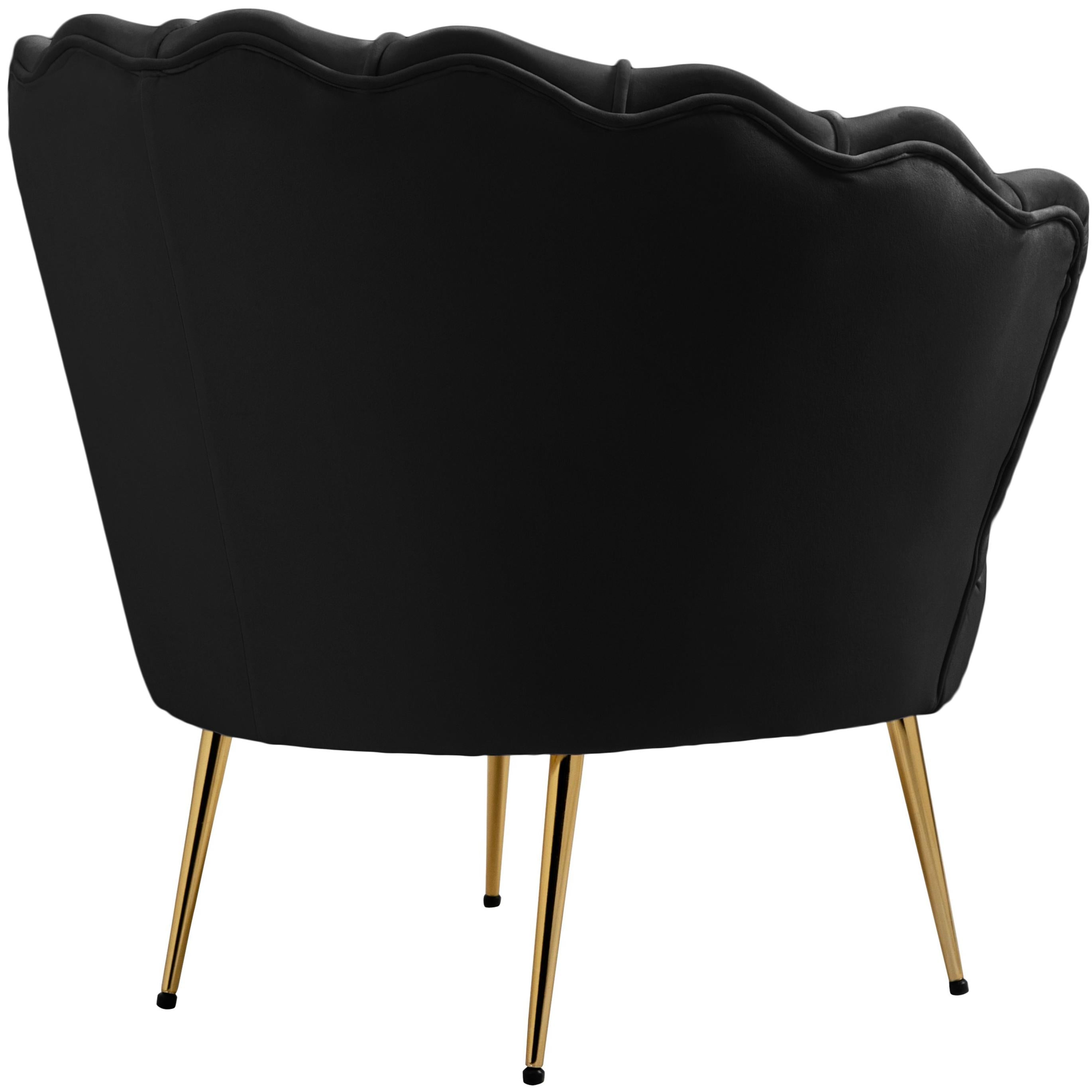 Meridian Gardenia Black Velvet Chair